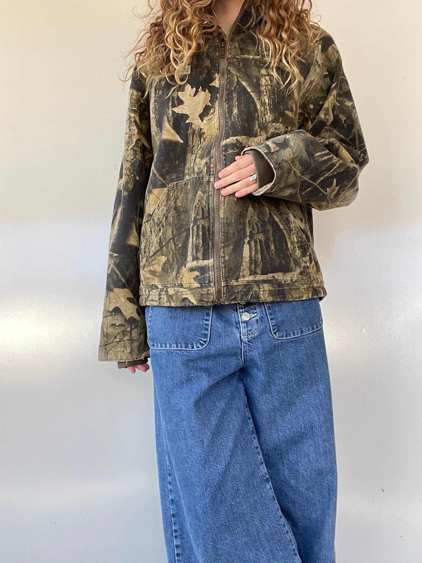 Columbia Camo Canvas Jacket Sherpa Lined