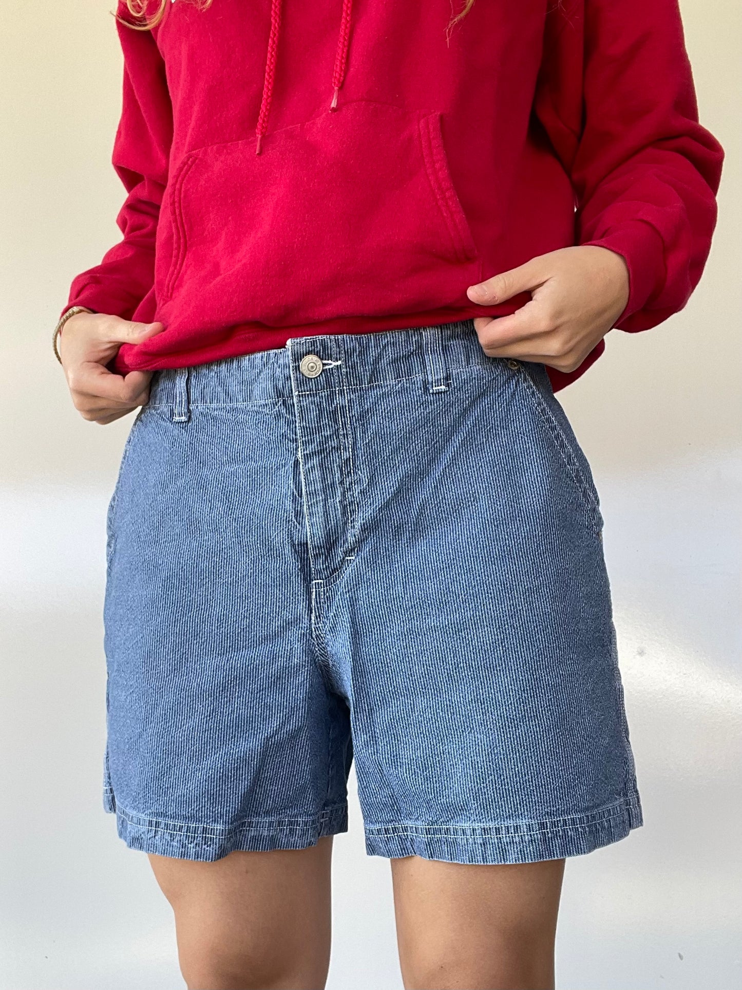 Vintage Striped Jean Cargo Shorts