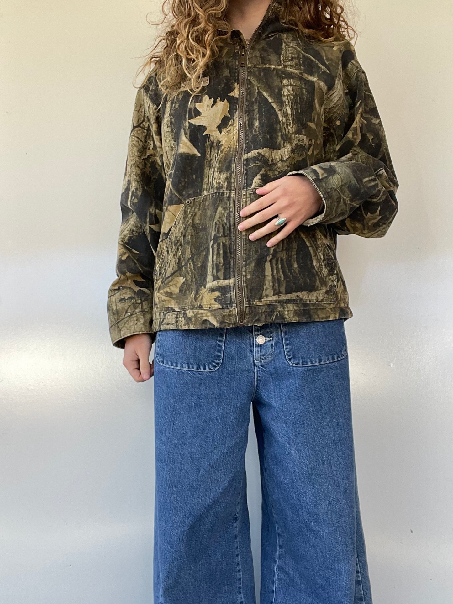 Columbia Camo Canvas Jacket Sherpa Lined