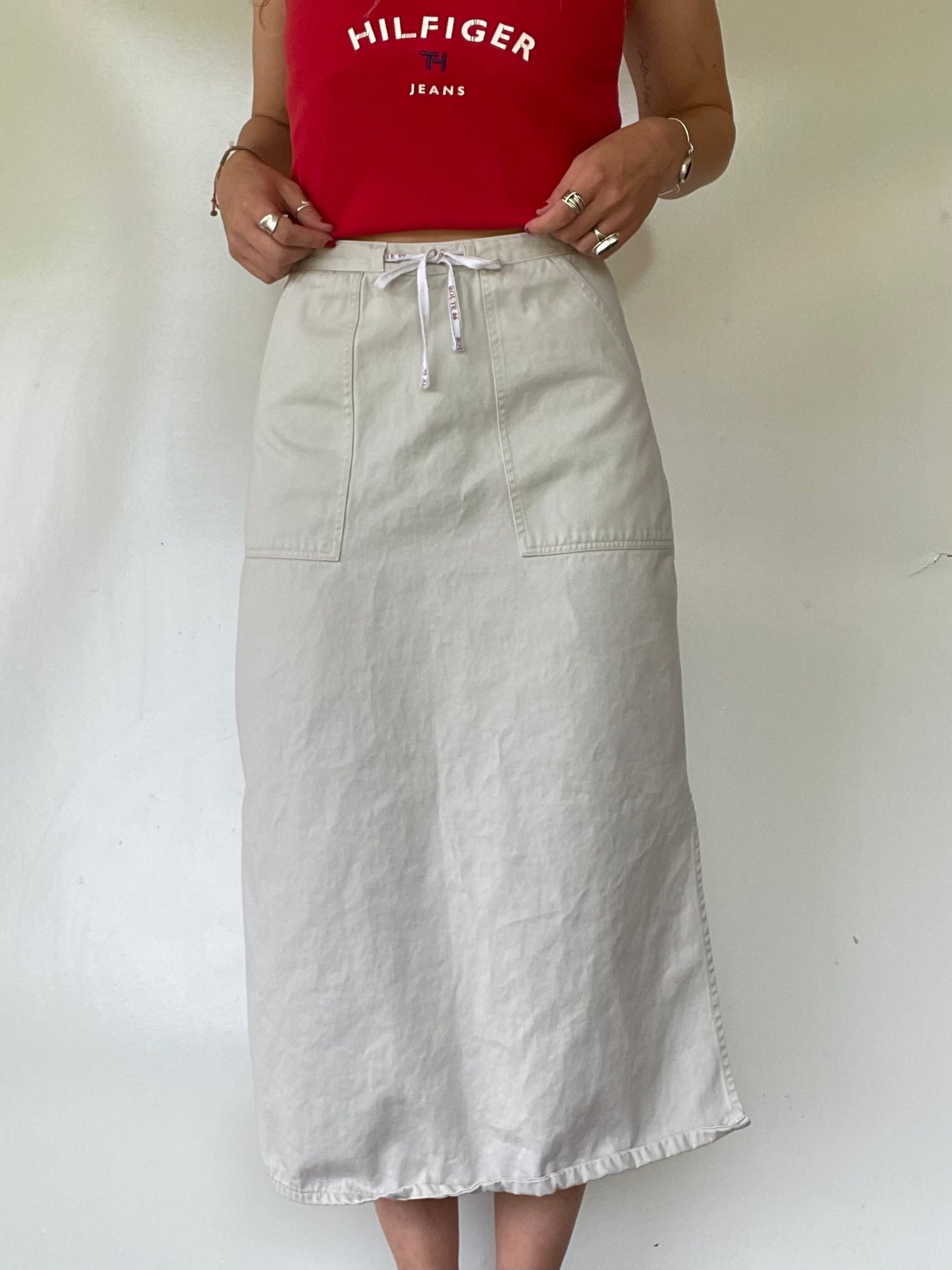 90s Cream Canvas Skirt