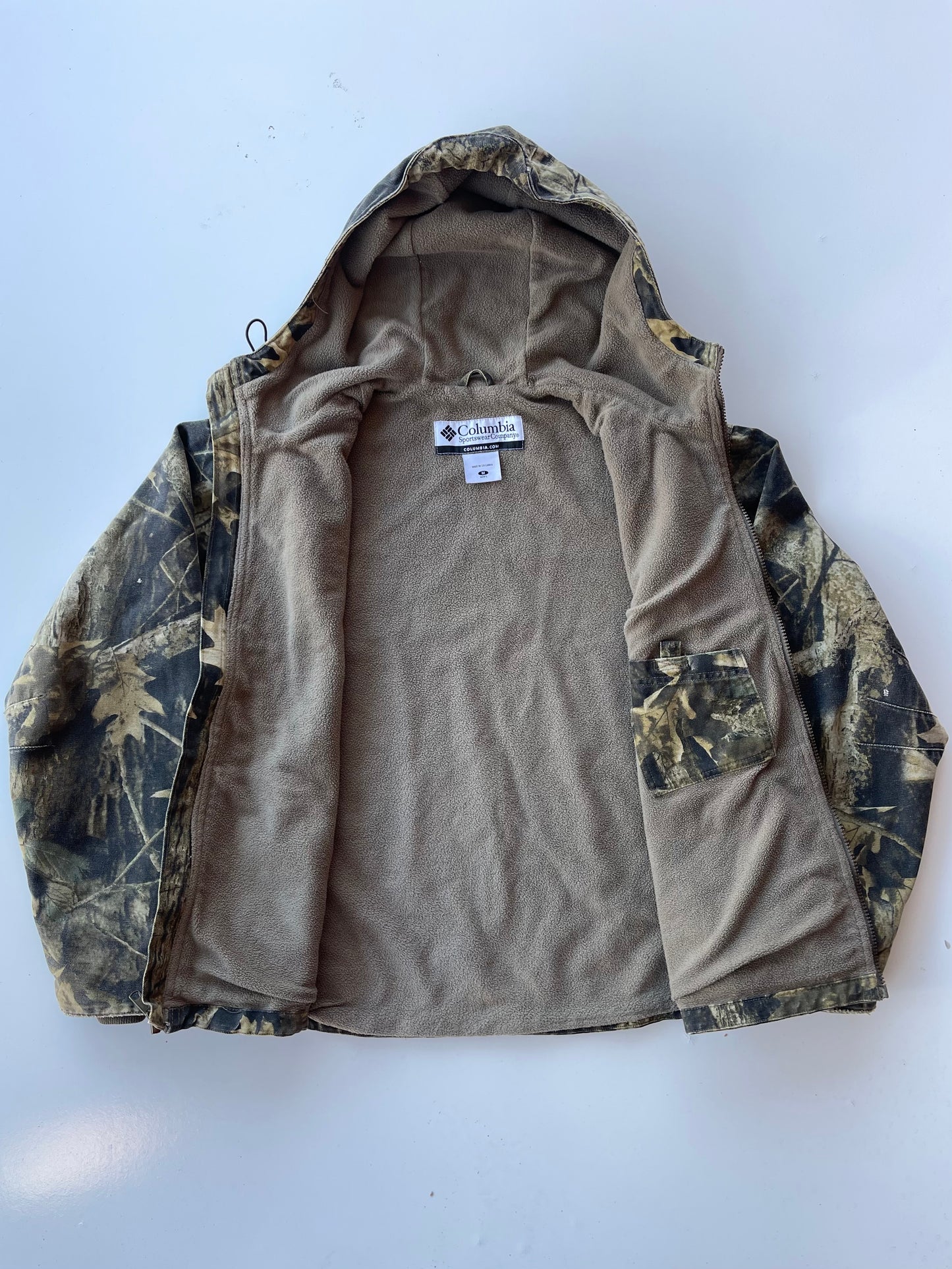 Columbia Camo Canvas Jacket Sherpa Lined