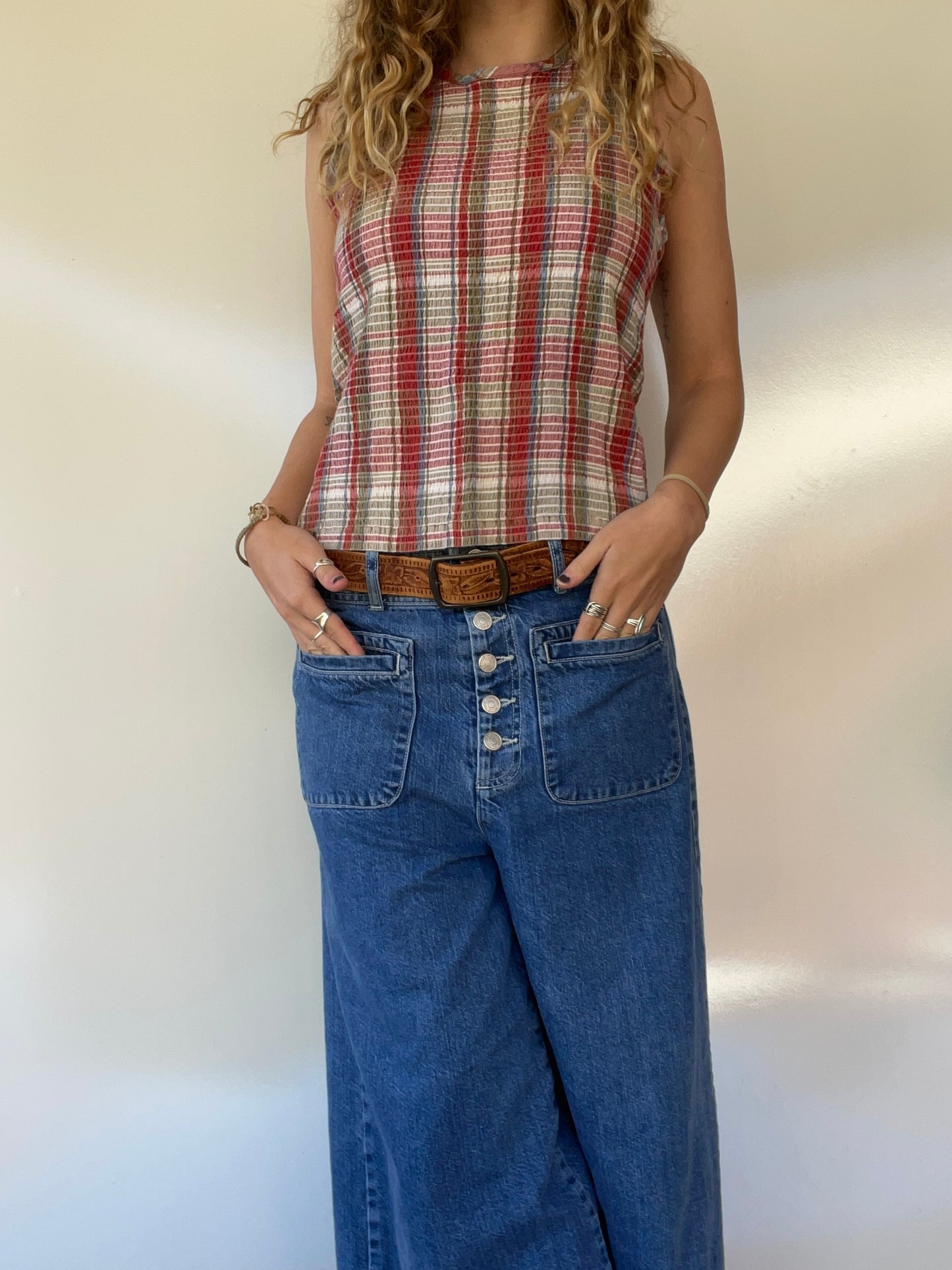 Vintage Plaid Tank Top