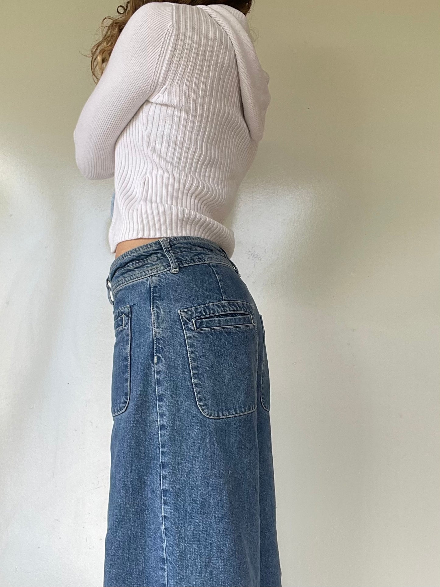 90s US Polo Assn Zip Up Cropped Sweater Top