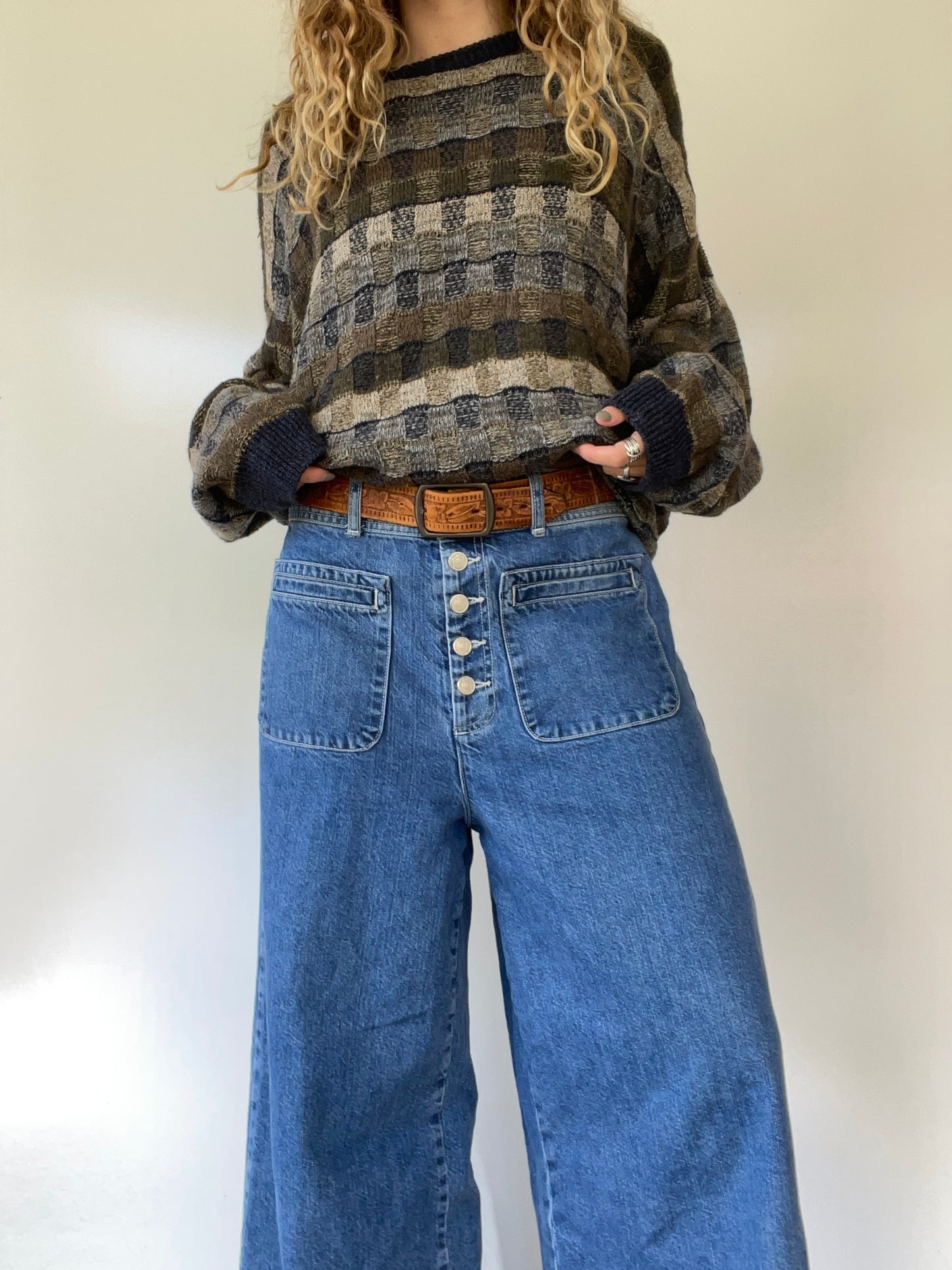 90s Checkered Sweater