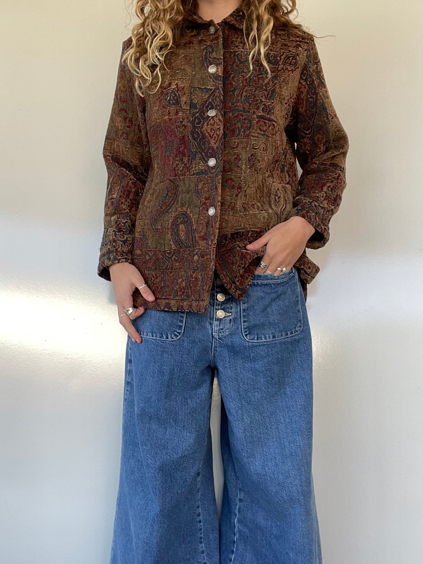 Vintage Tapestry Button Up Jacket