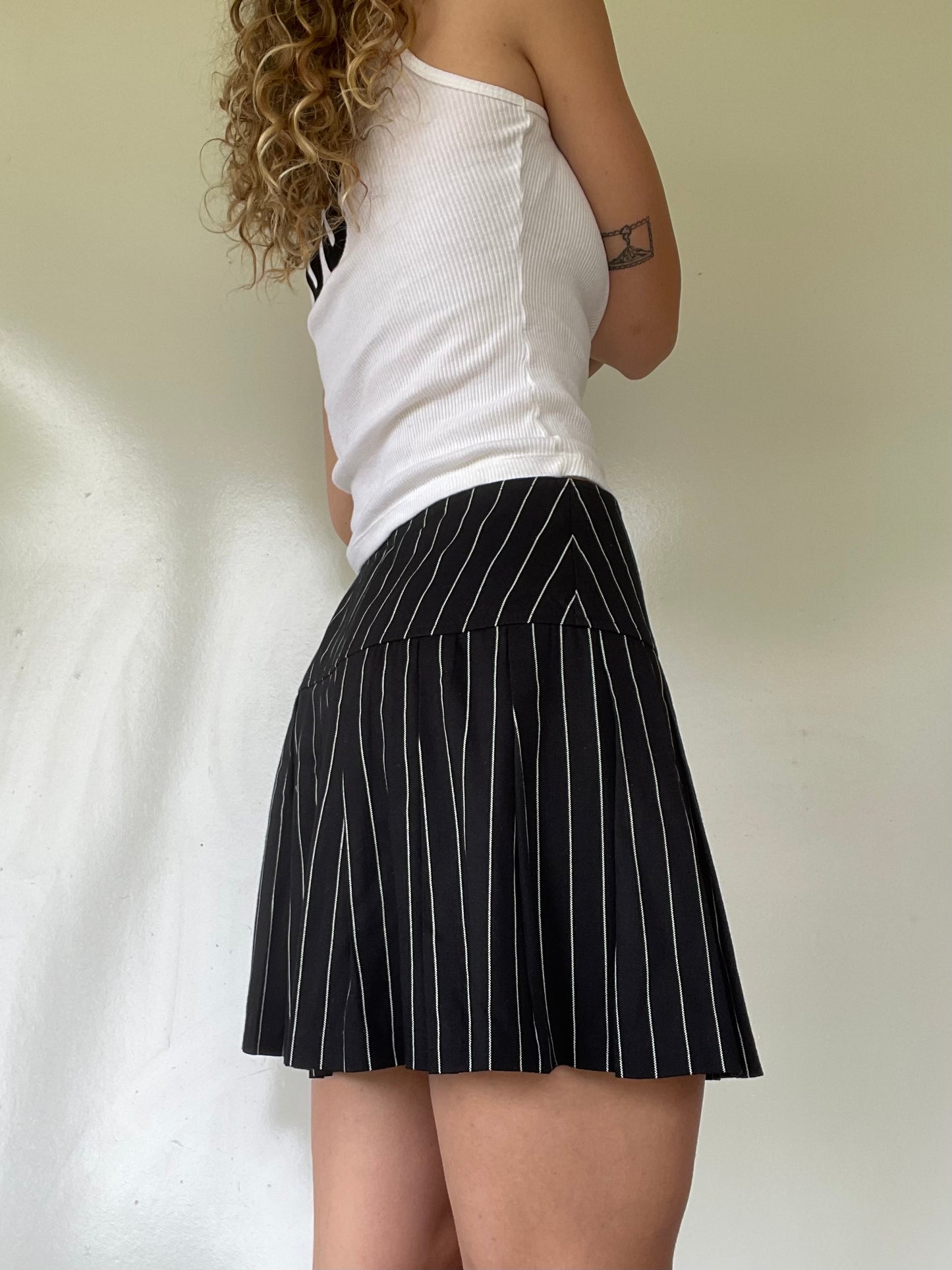 Vintage Black and White Striped Skirt
