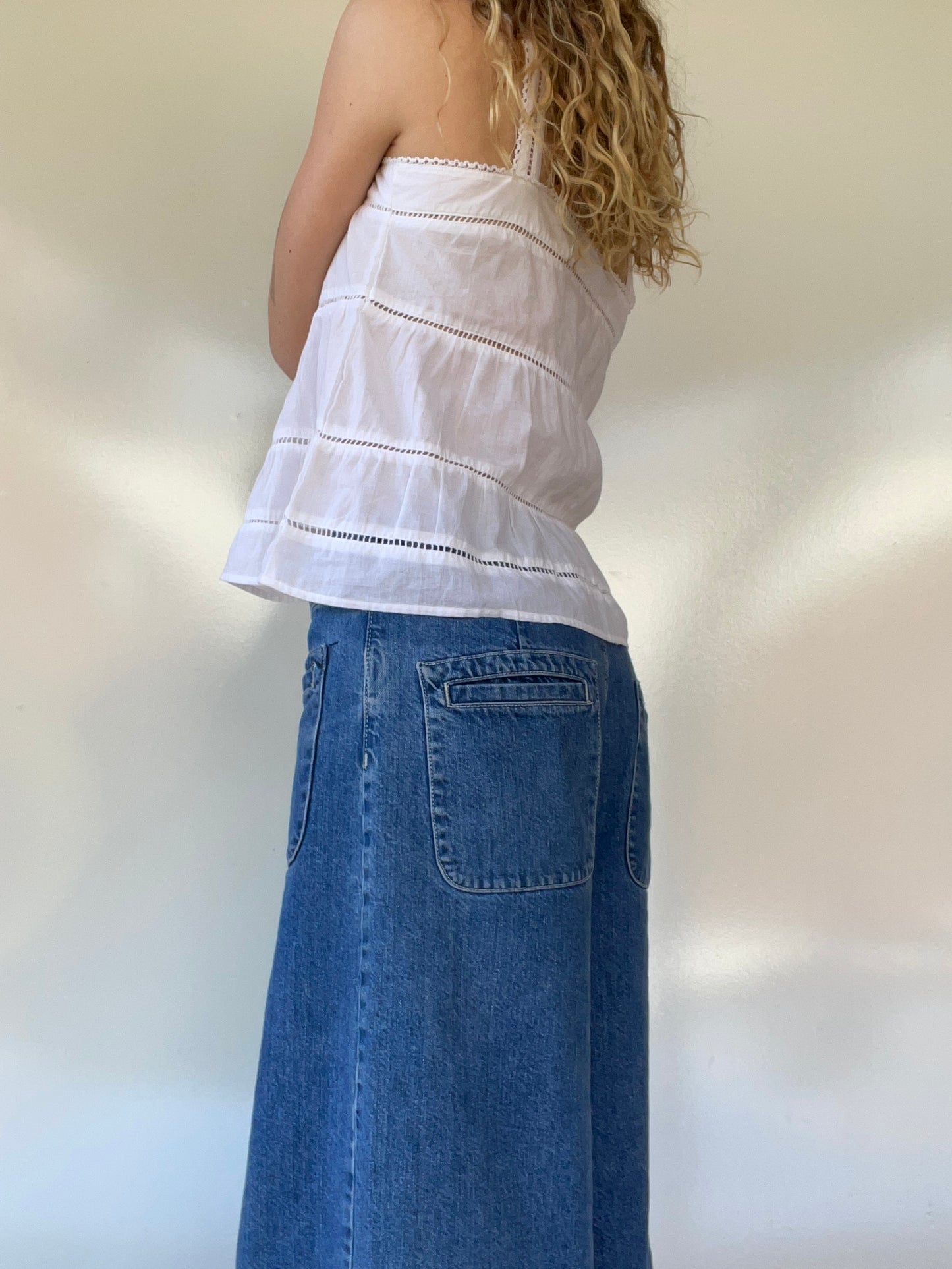 White Flowy Tank Top