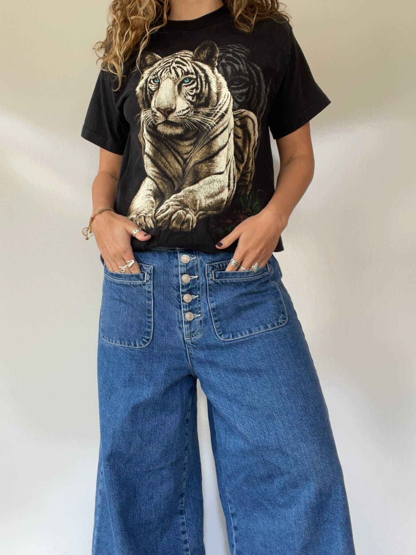 90s White Bengal Tiger T-Shirt