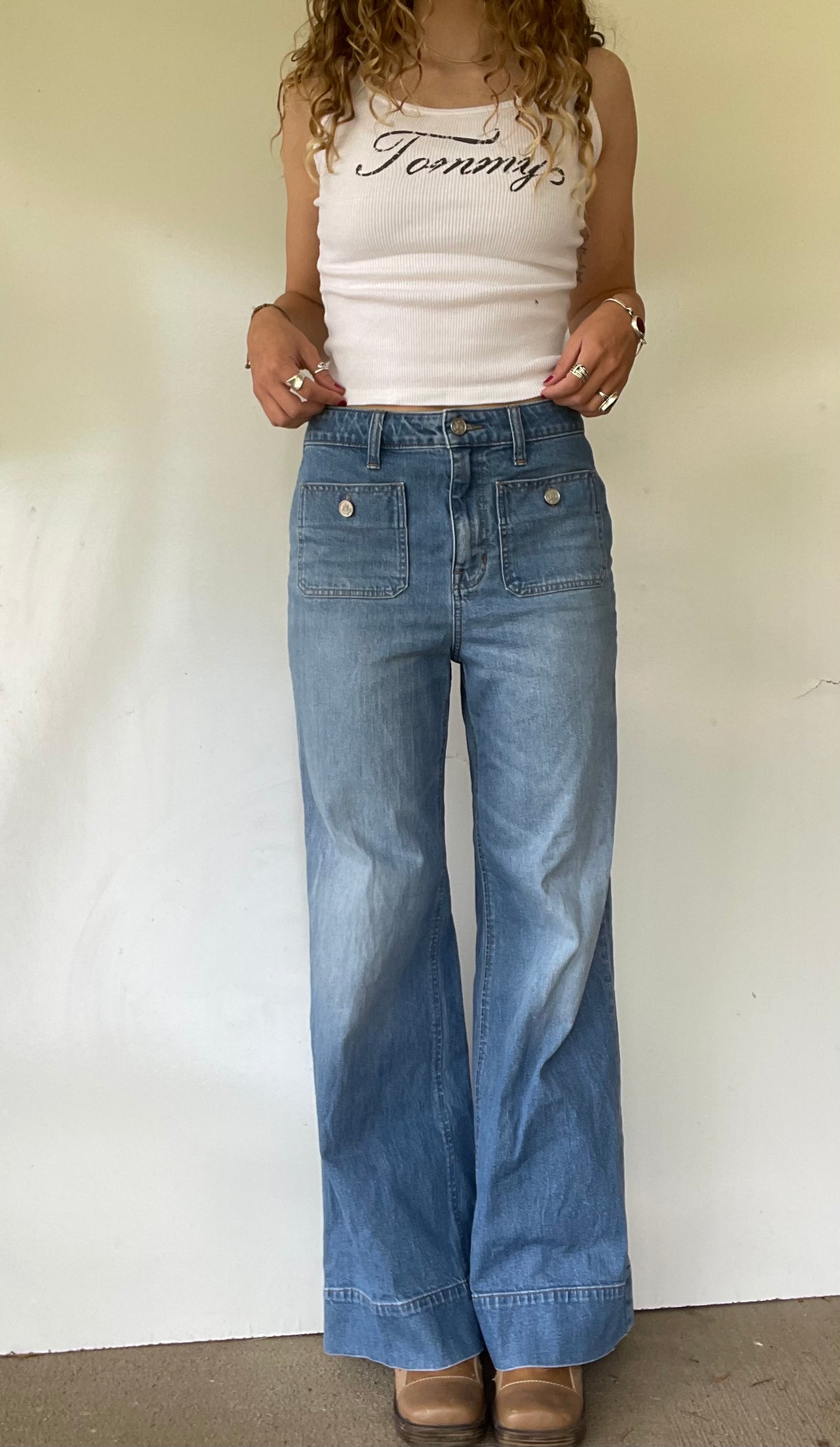 J.Crew Patch Pocket Wide Leg Jeans