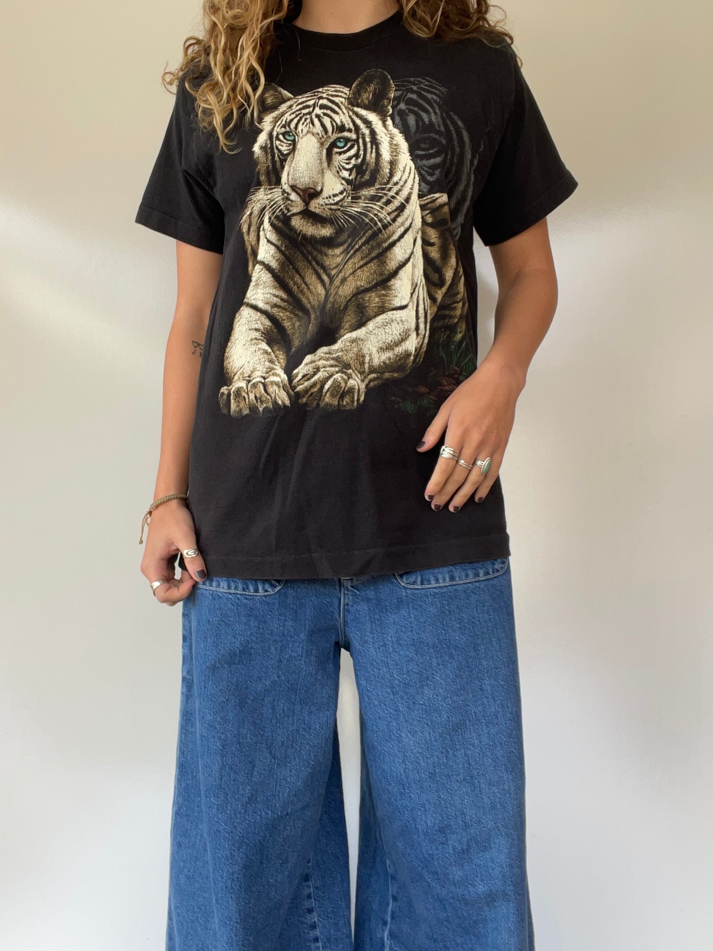 90s White Bengal Tiger T-Shirt