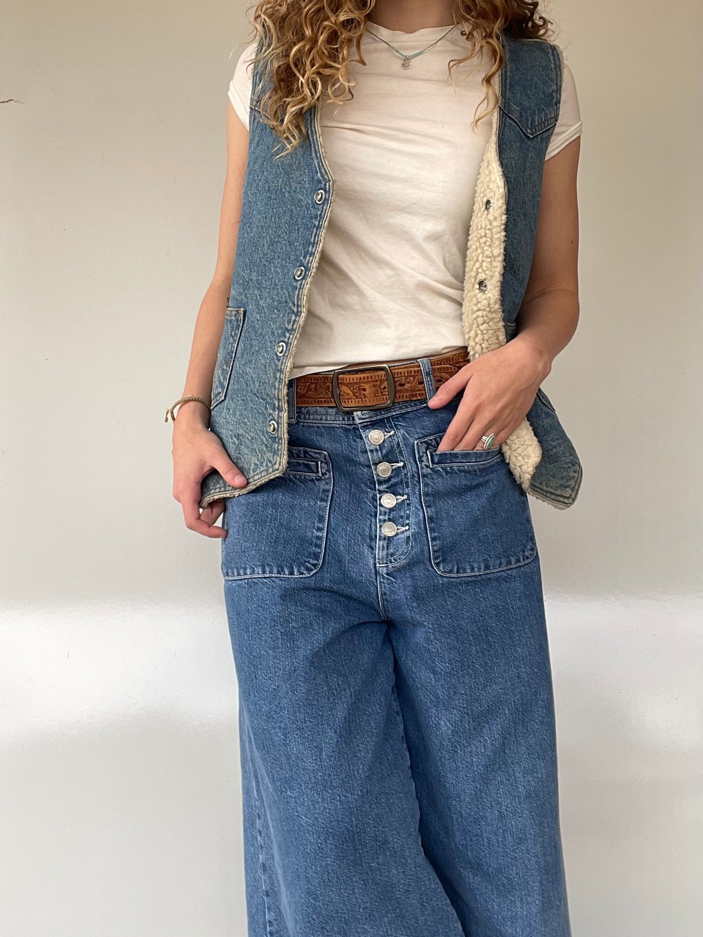 70s Vintage Levi’s Sherpa Lined Denim Vest