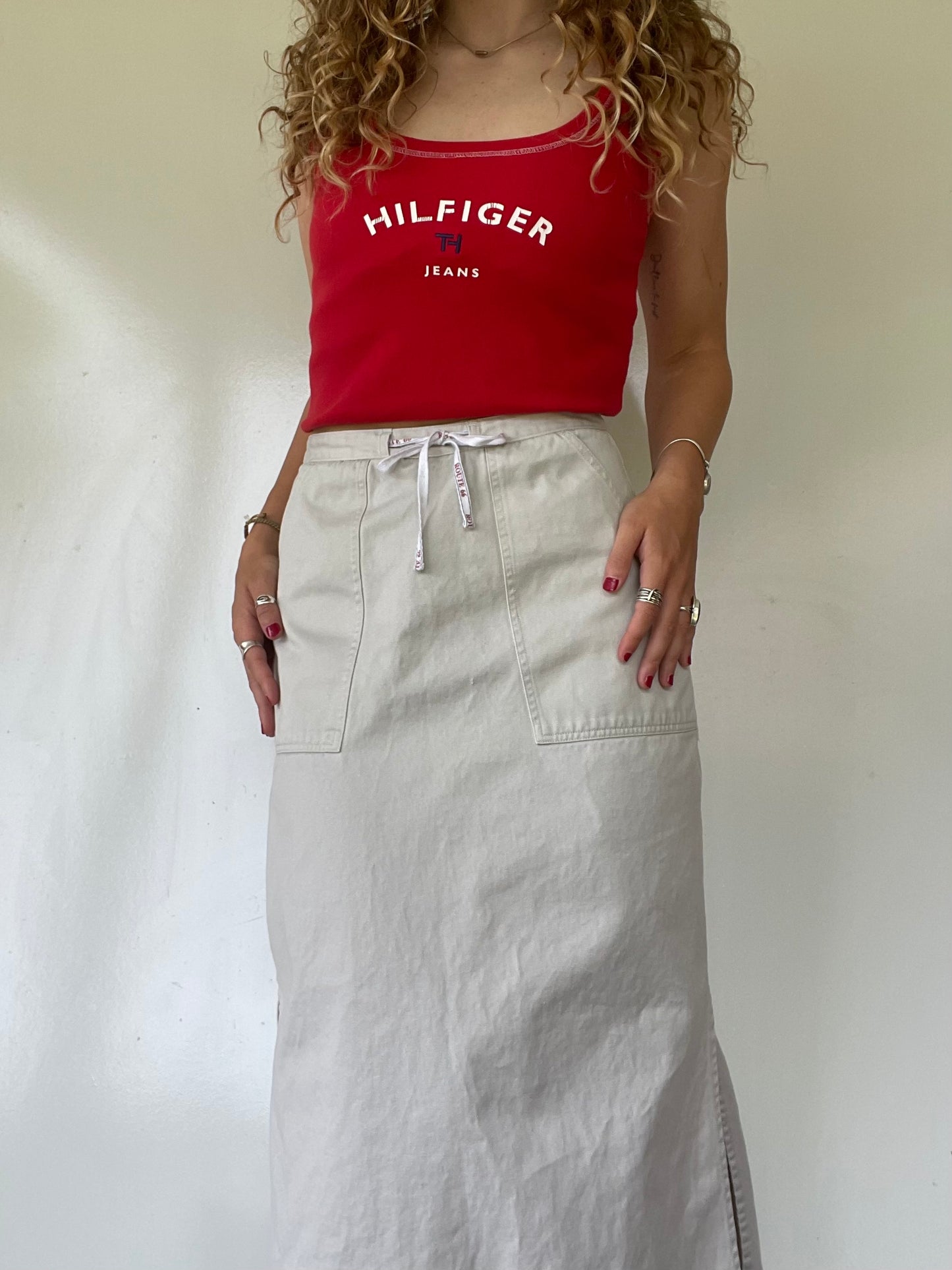 90s Cream Canvas Skirt