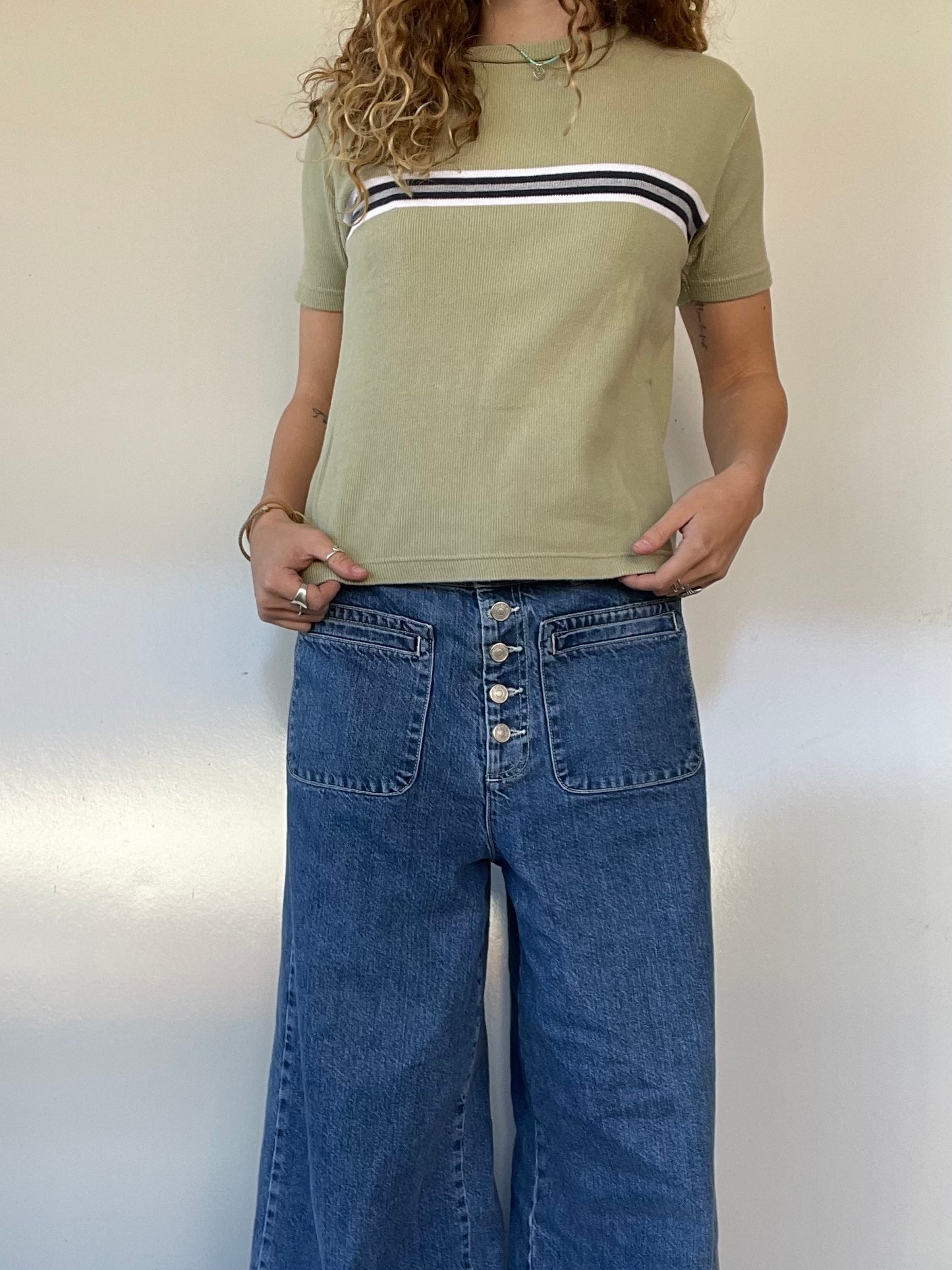 Vintage Ribbed Striped Top