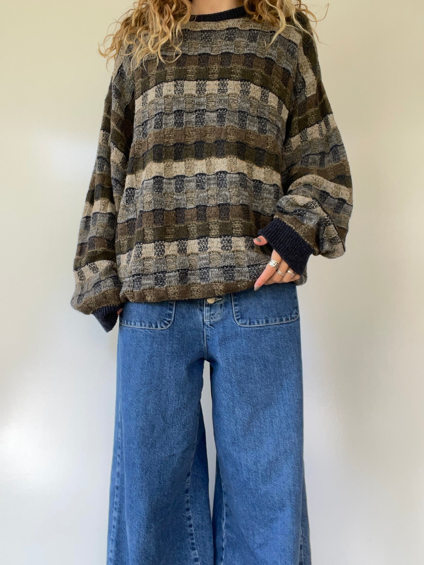 90s Checkered Sweater