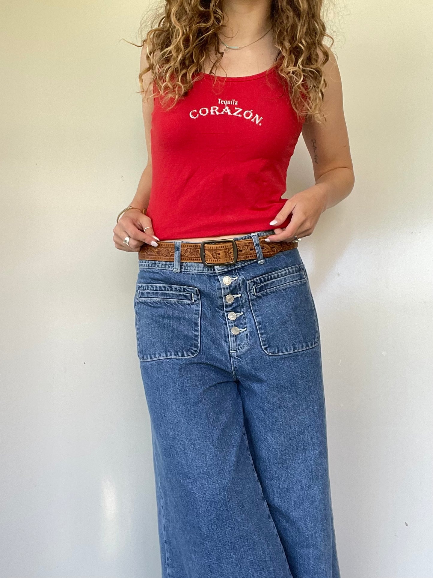 Red “Tequila Corazón” Tank Top