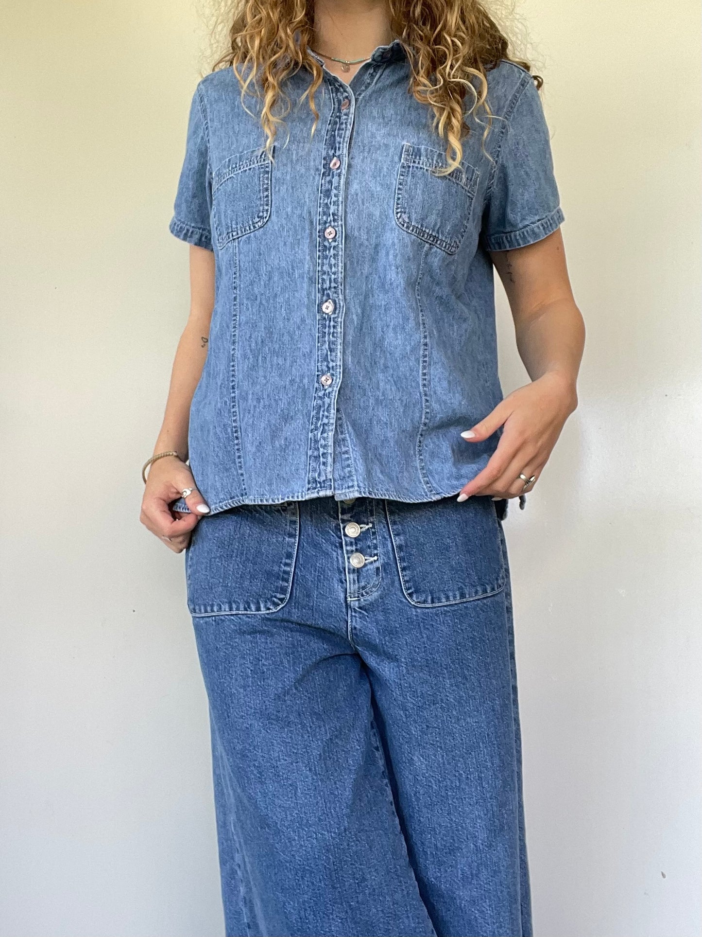 90s Jean Button Up