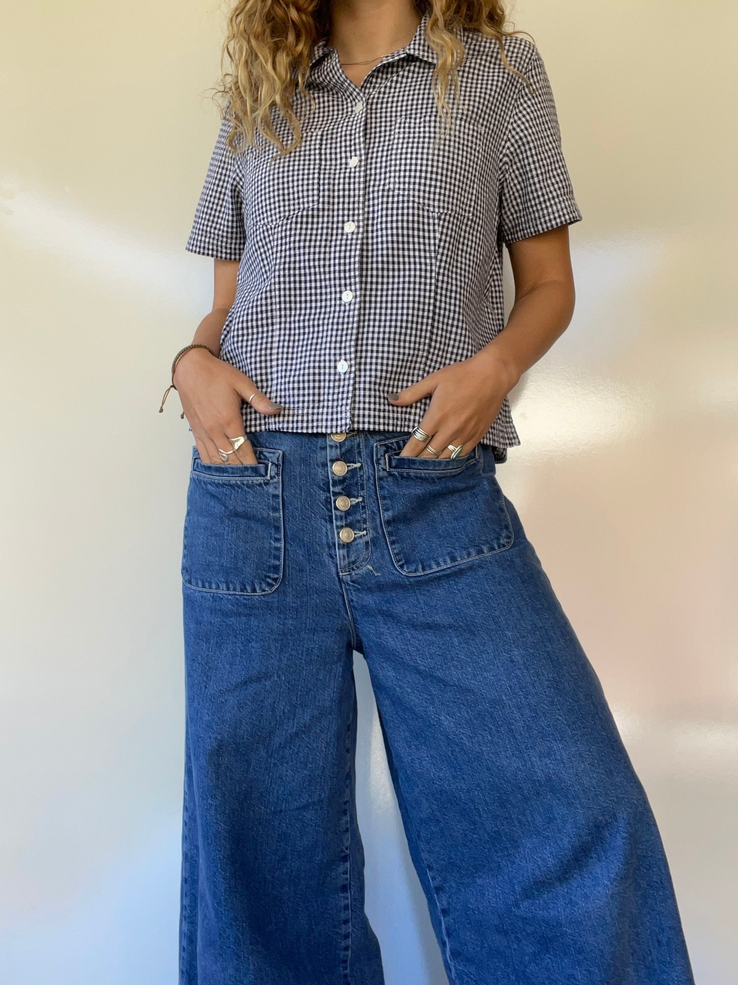 90s Gingham Button Up