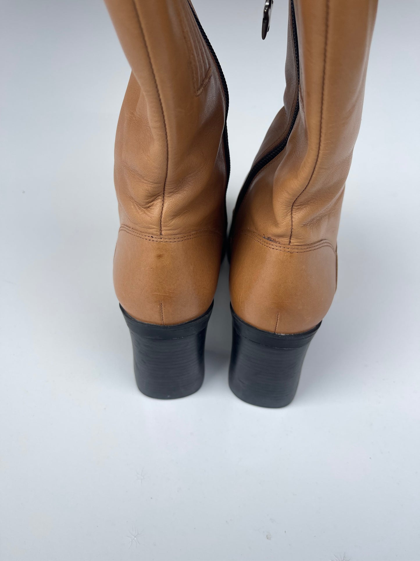 90s Leather Platform Square-Toe Tommy Hilfiger Boots