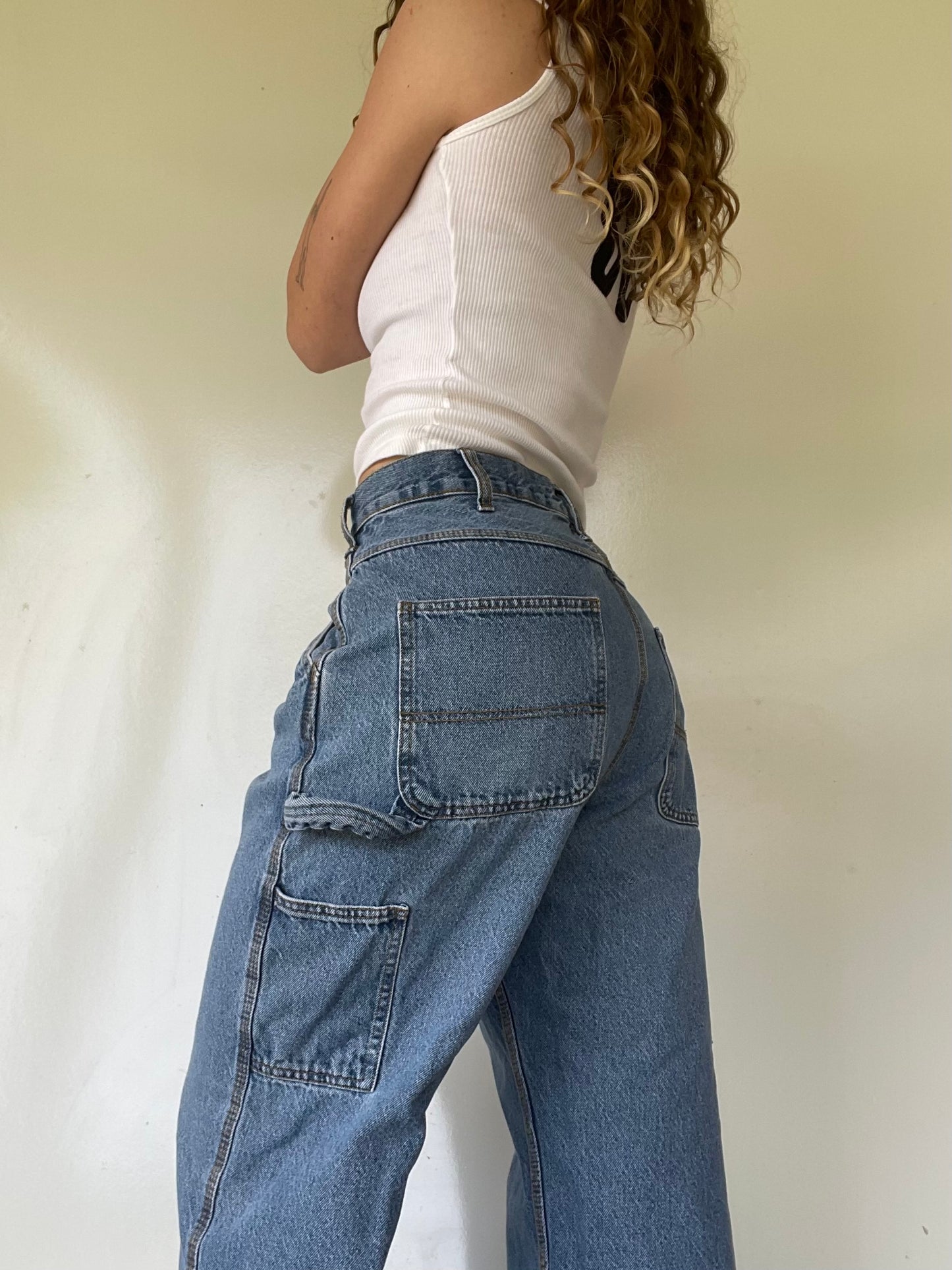 90s Light Wash Cargo Jeans