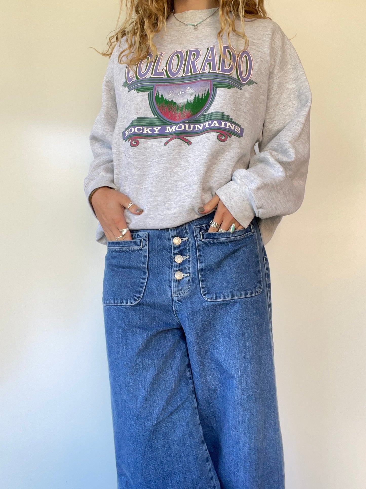 90s Colorado Grey Crewneck