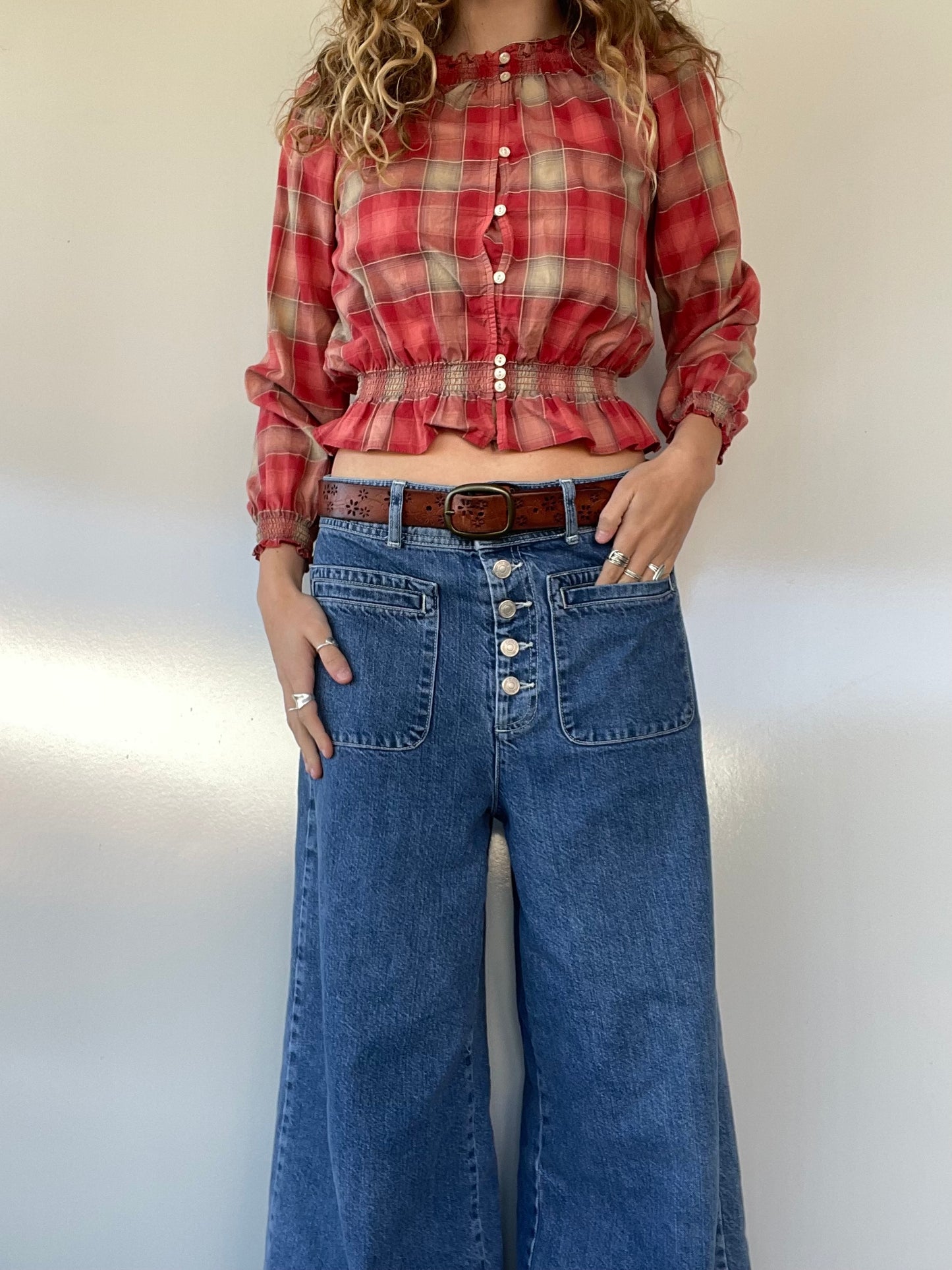 Ralph Lauren Plaid Button Up Blouse
