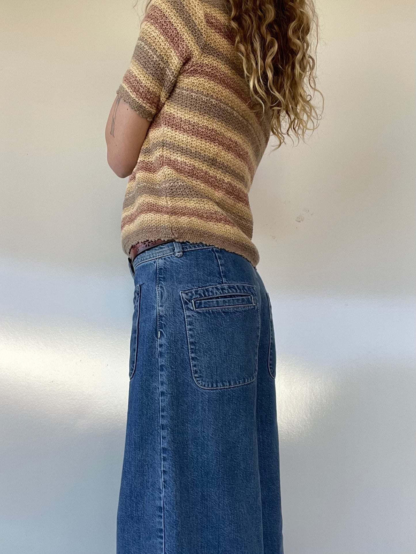 Vintage Sweater Button Up Top