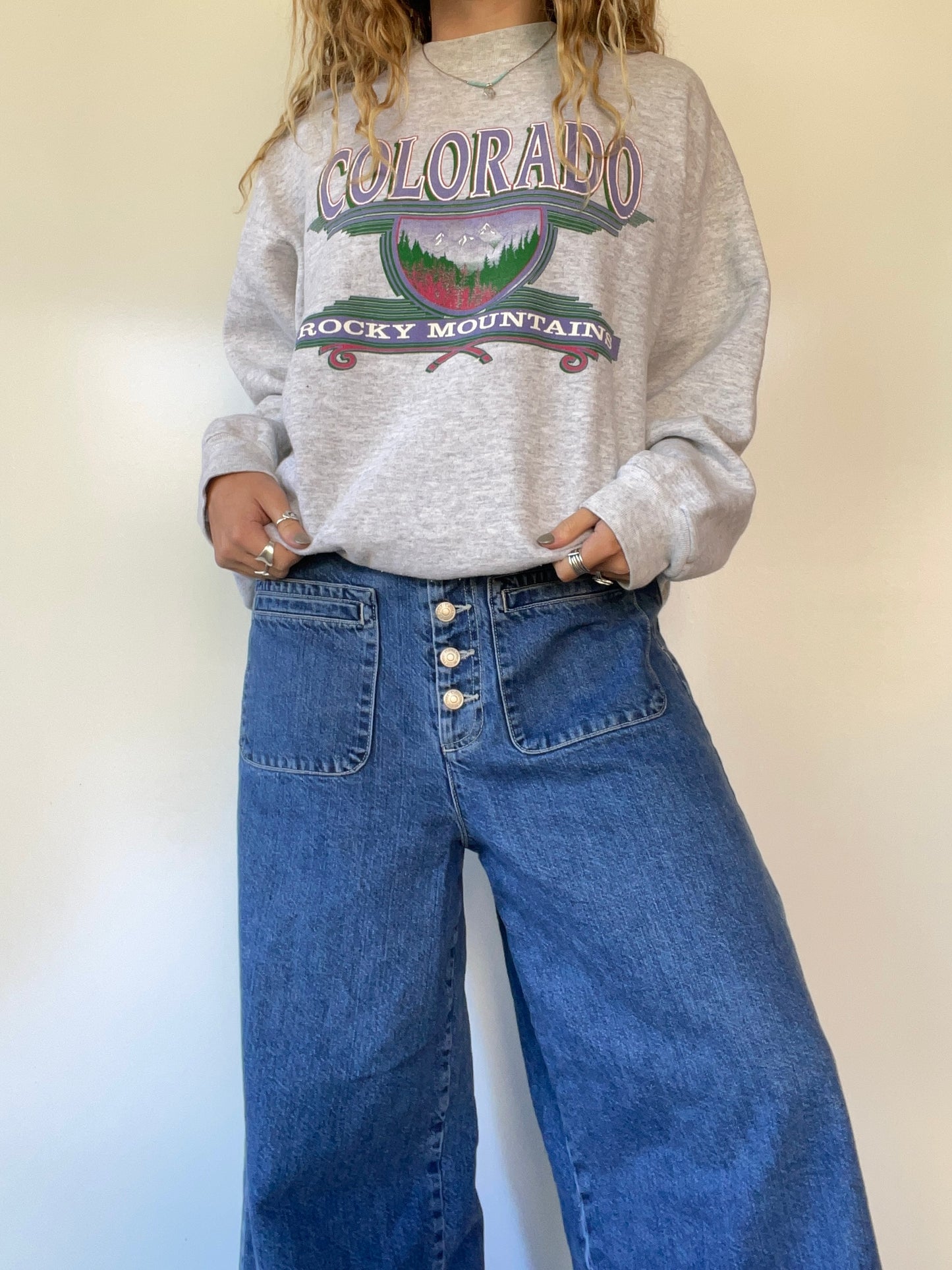90s Colorado Grey Crewneck