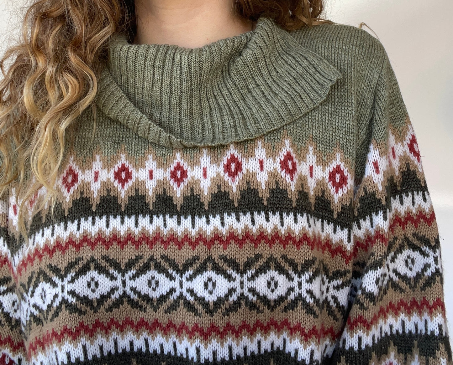 Vintage Patterned Knit Sweater