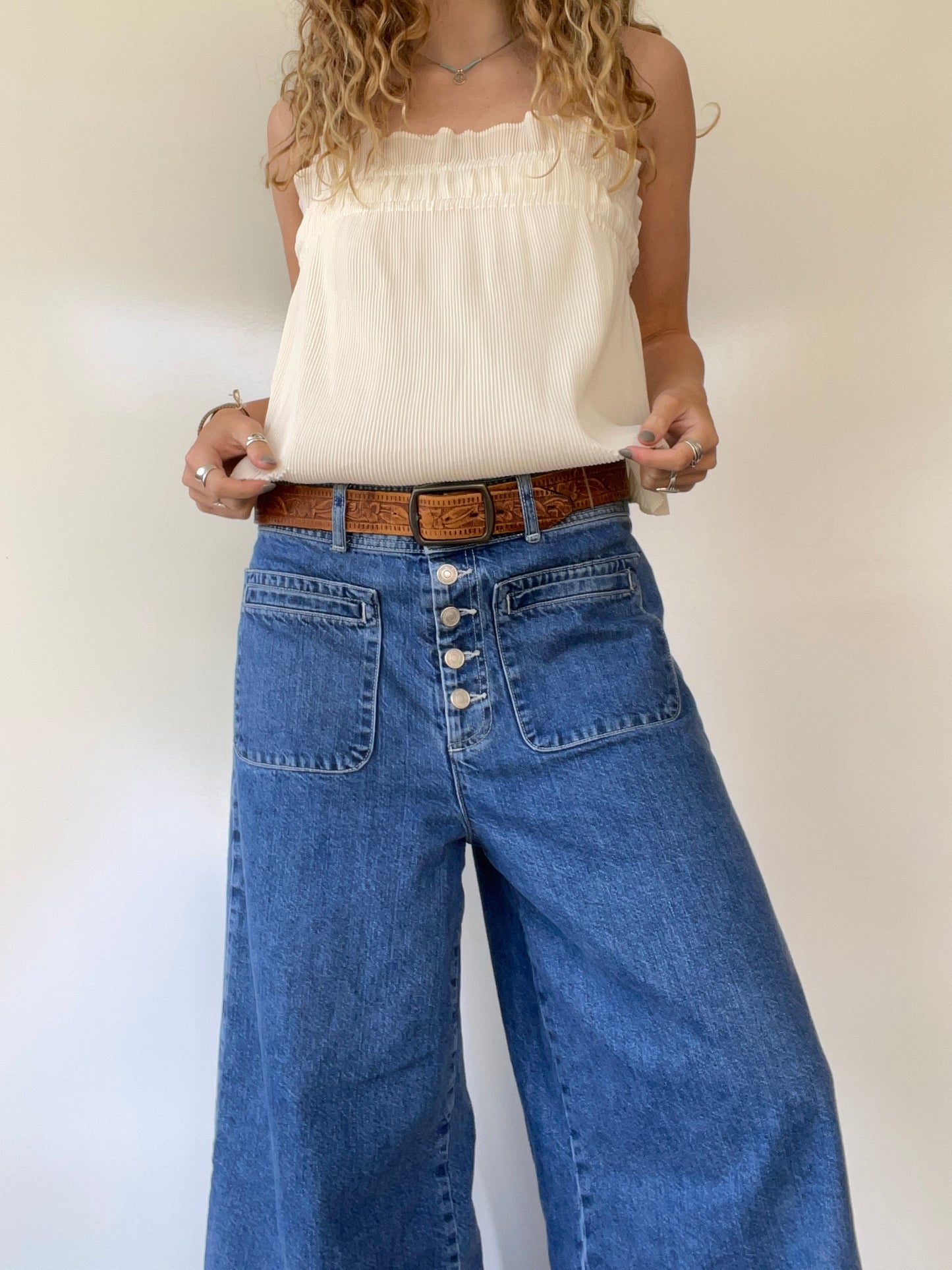Banana Republic Cream Pleated Camisole
