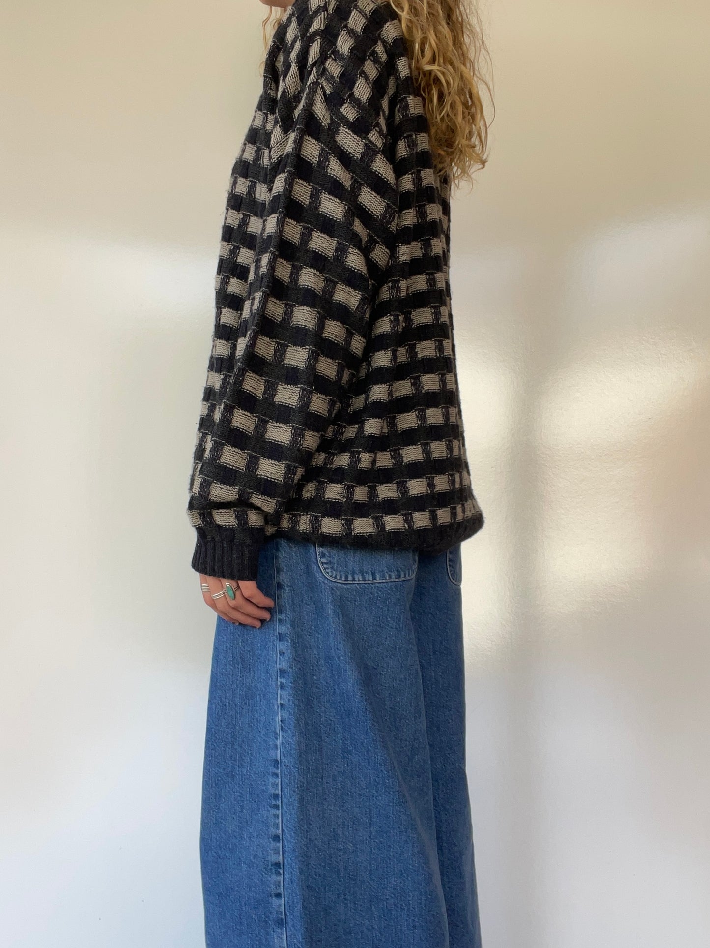 90s Checkered Sweater