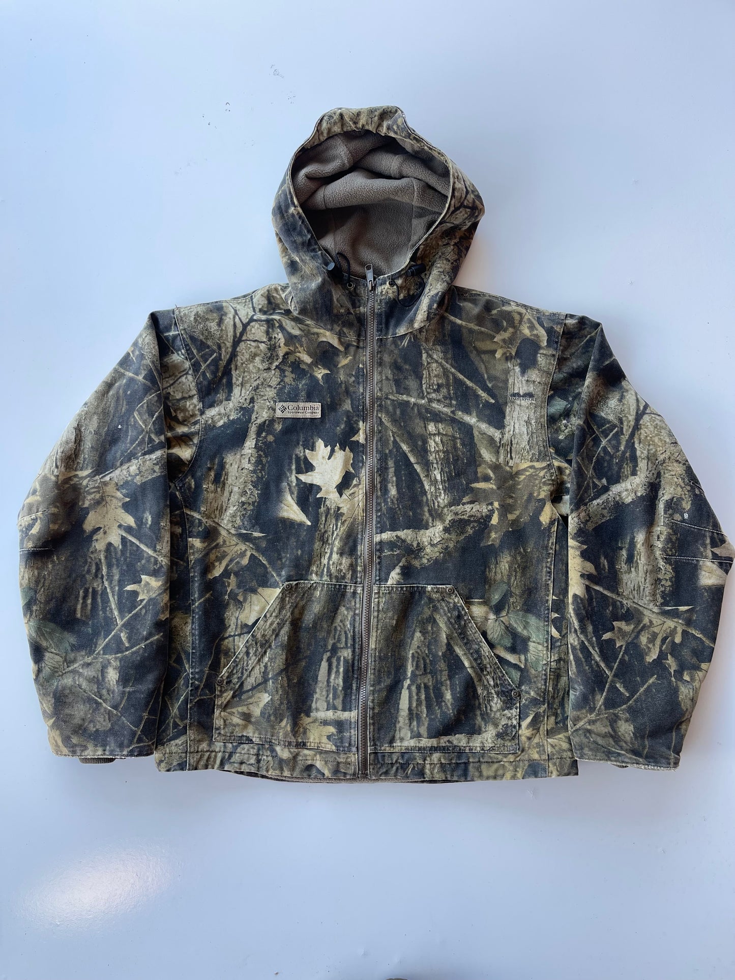 Columbia Camo Canvas Jacket Sherpa Lined