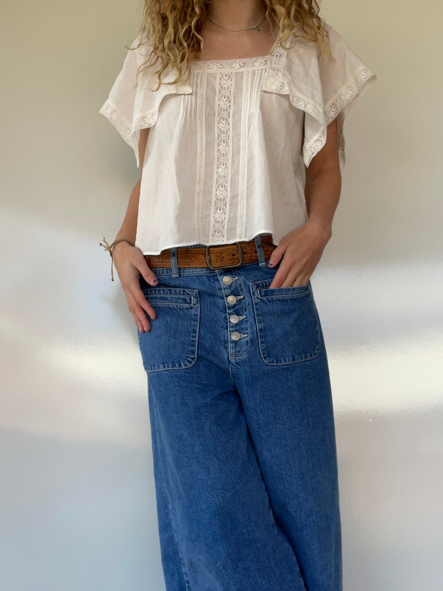 Rebecca Taylor White Lace Top