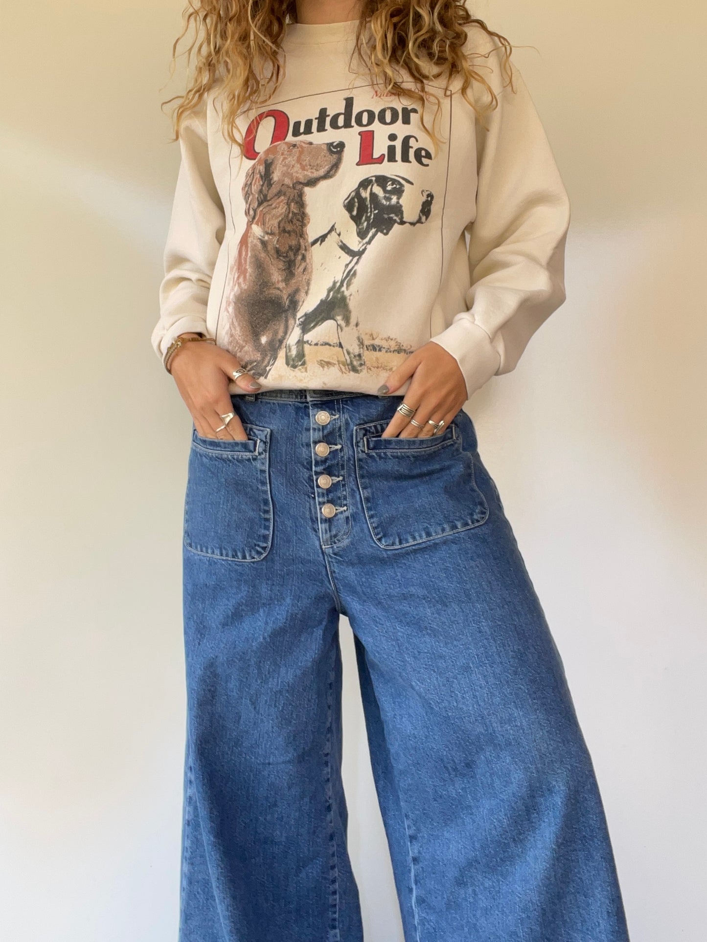 90s Vintage Outdoor Life Graphic Crewneck