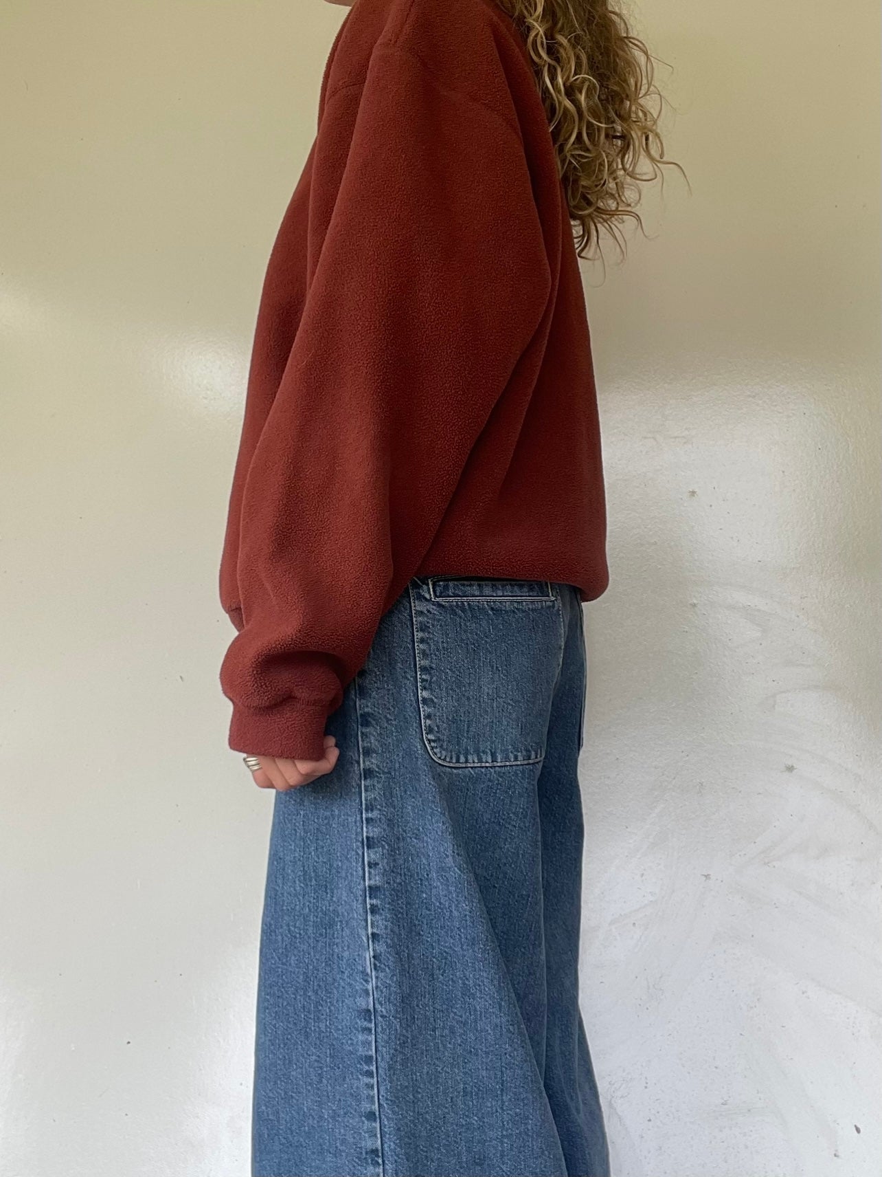 90s Cabela’s Burnt Orange Fleece Pullover Sweatshirt