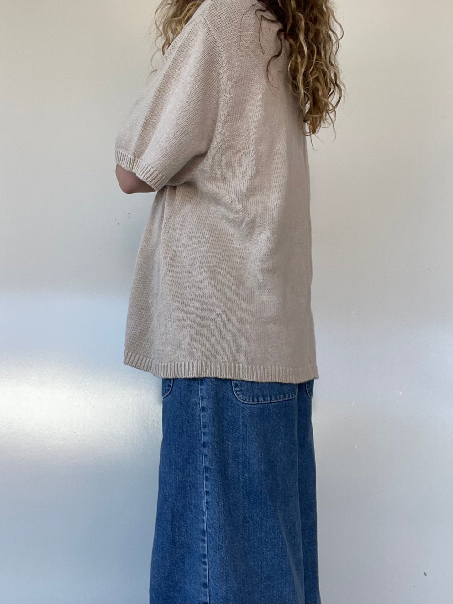 90s Cream Star Sweater