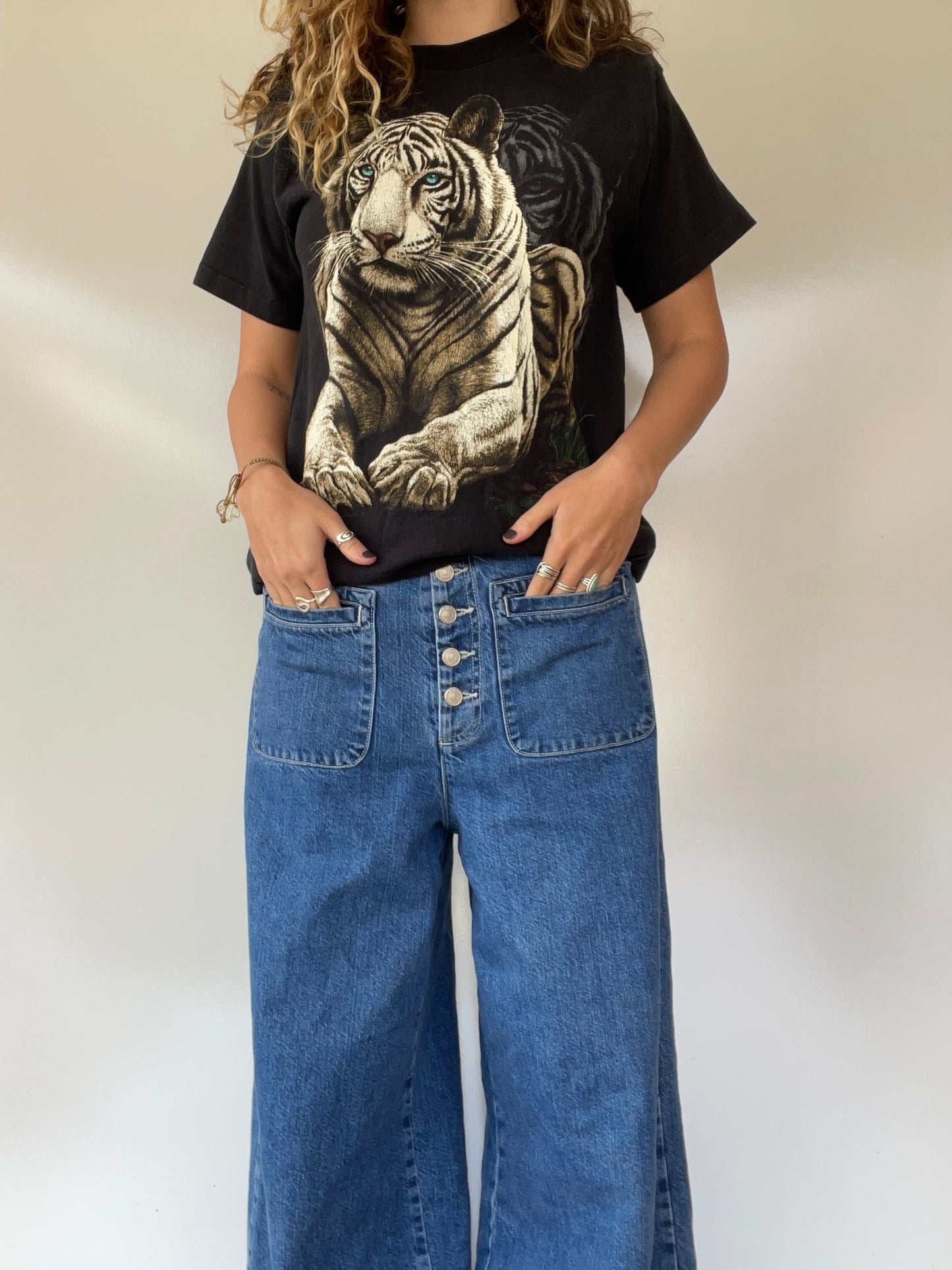 90s White Bengal Tiger T-Shirt