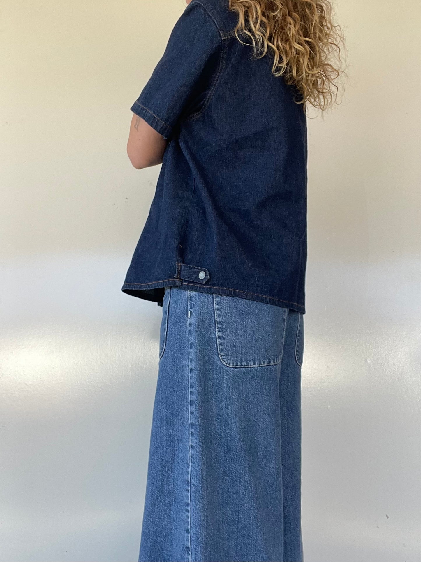 Dark Wash Denim Button Up
