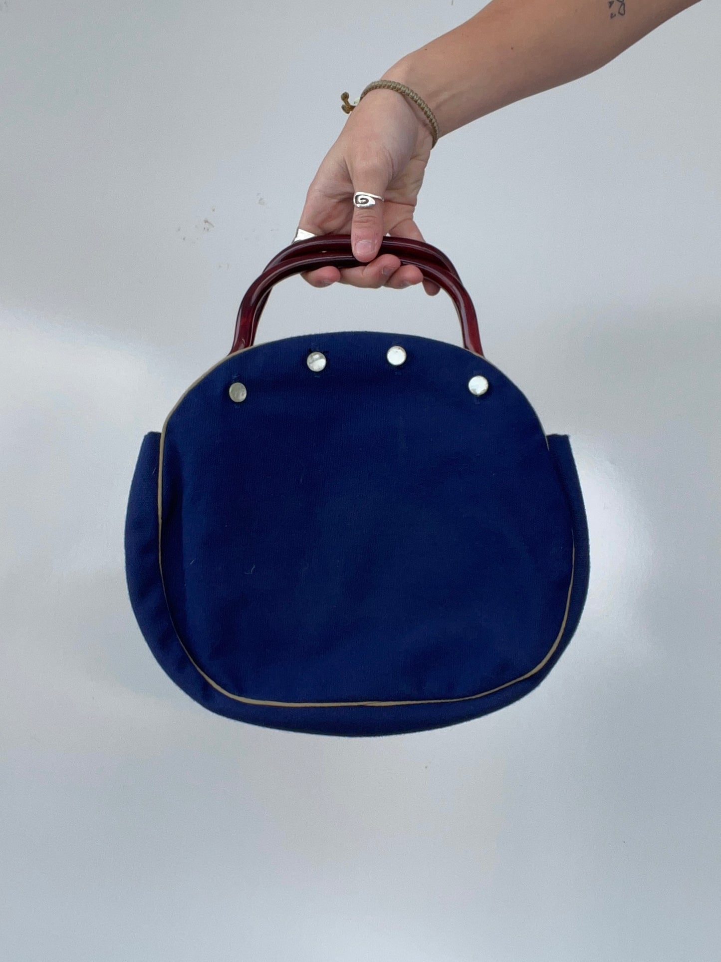 Vintage Navy Blue Duck Clutch