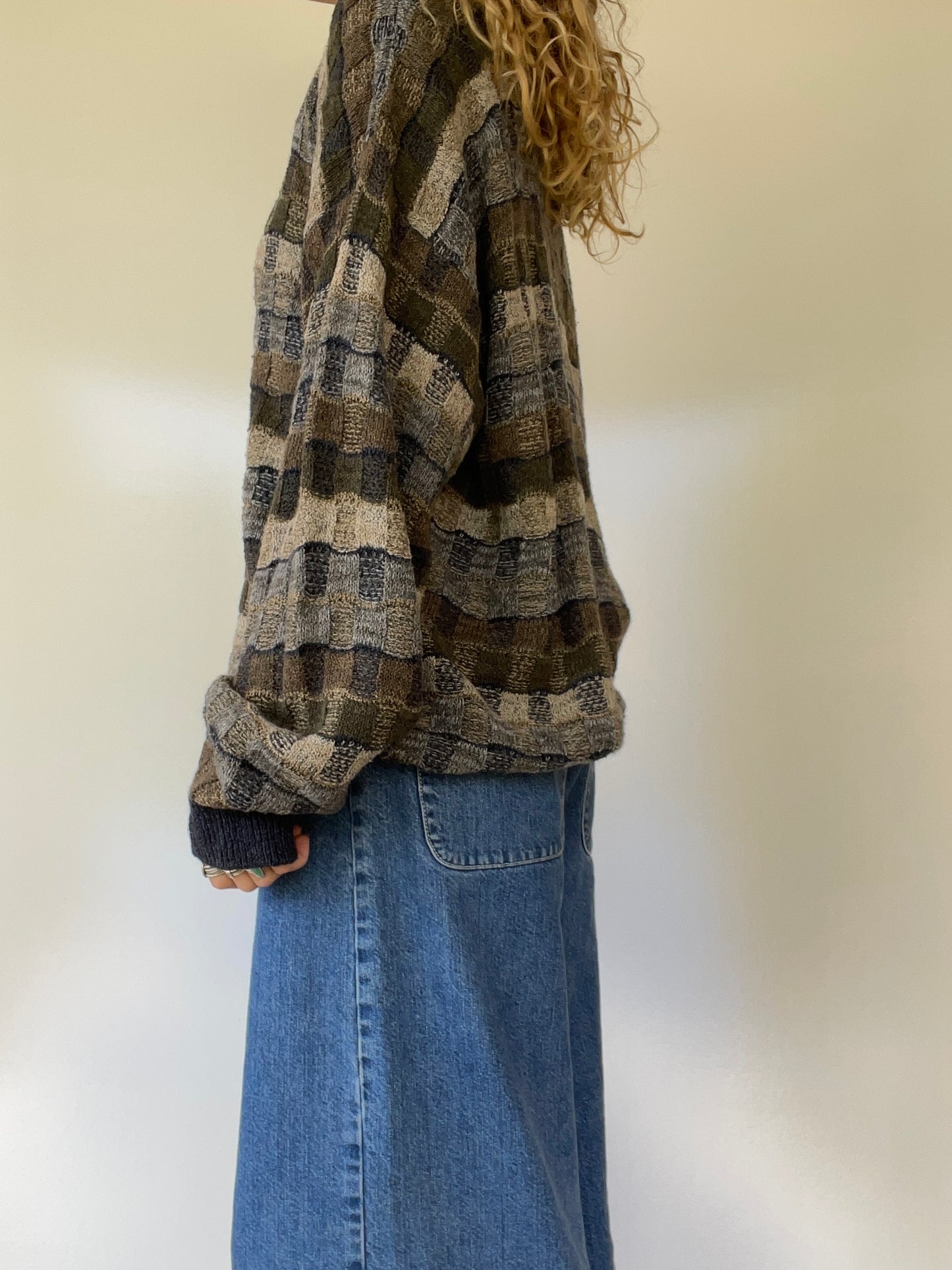 90s Checkered Sweater