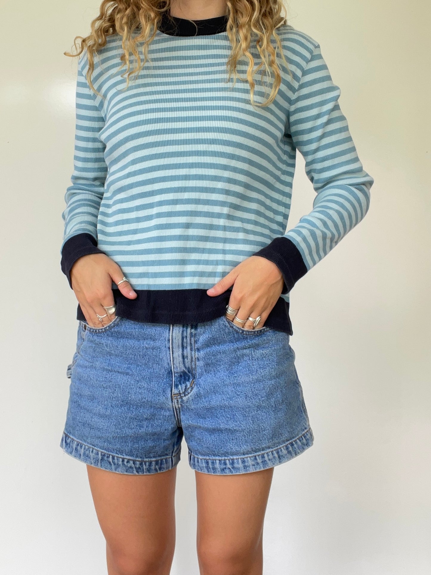 Vintage Striped Ribbed Long Sleeve