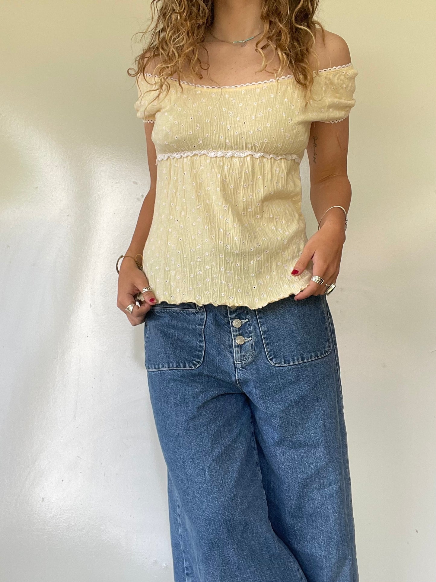 00s Moda International Yellow Blouse