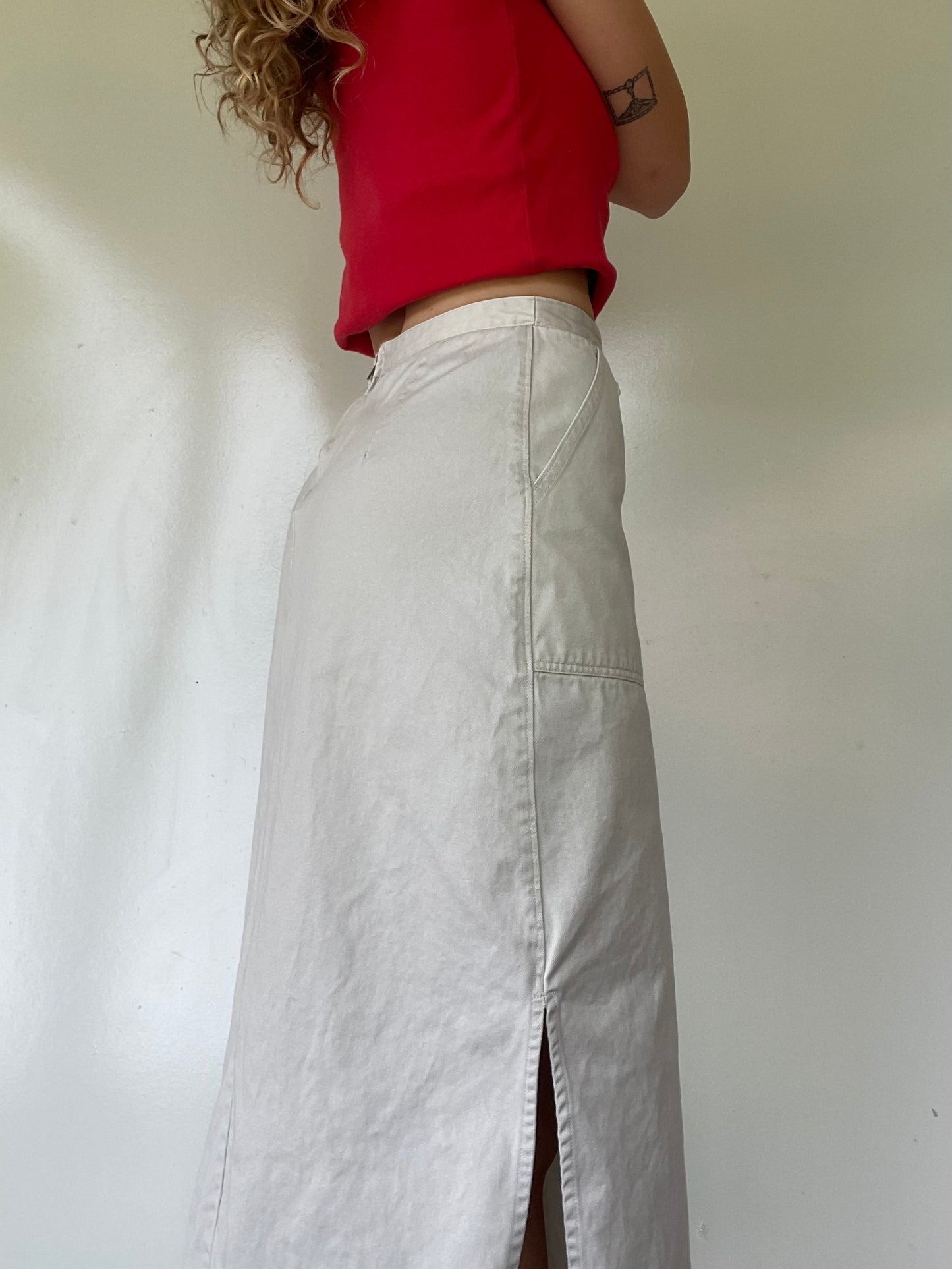 90s Cream Canvas Skirt