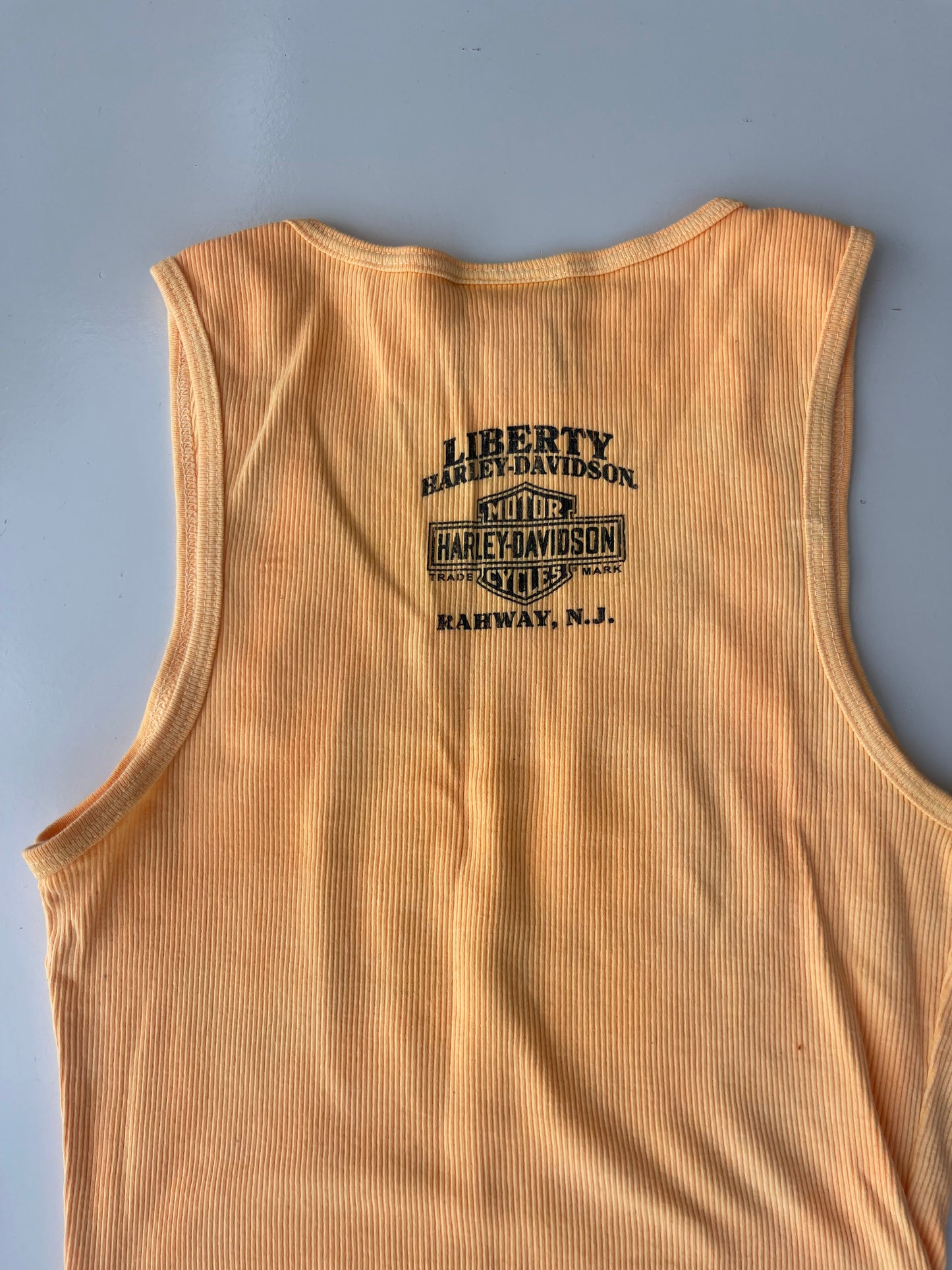 Orange Harley Davidson Ribbed Tank Top