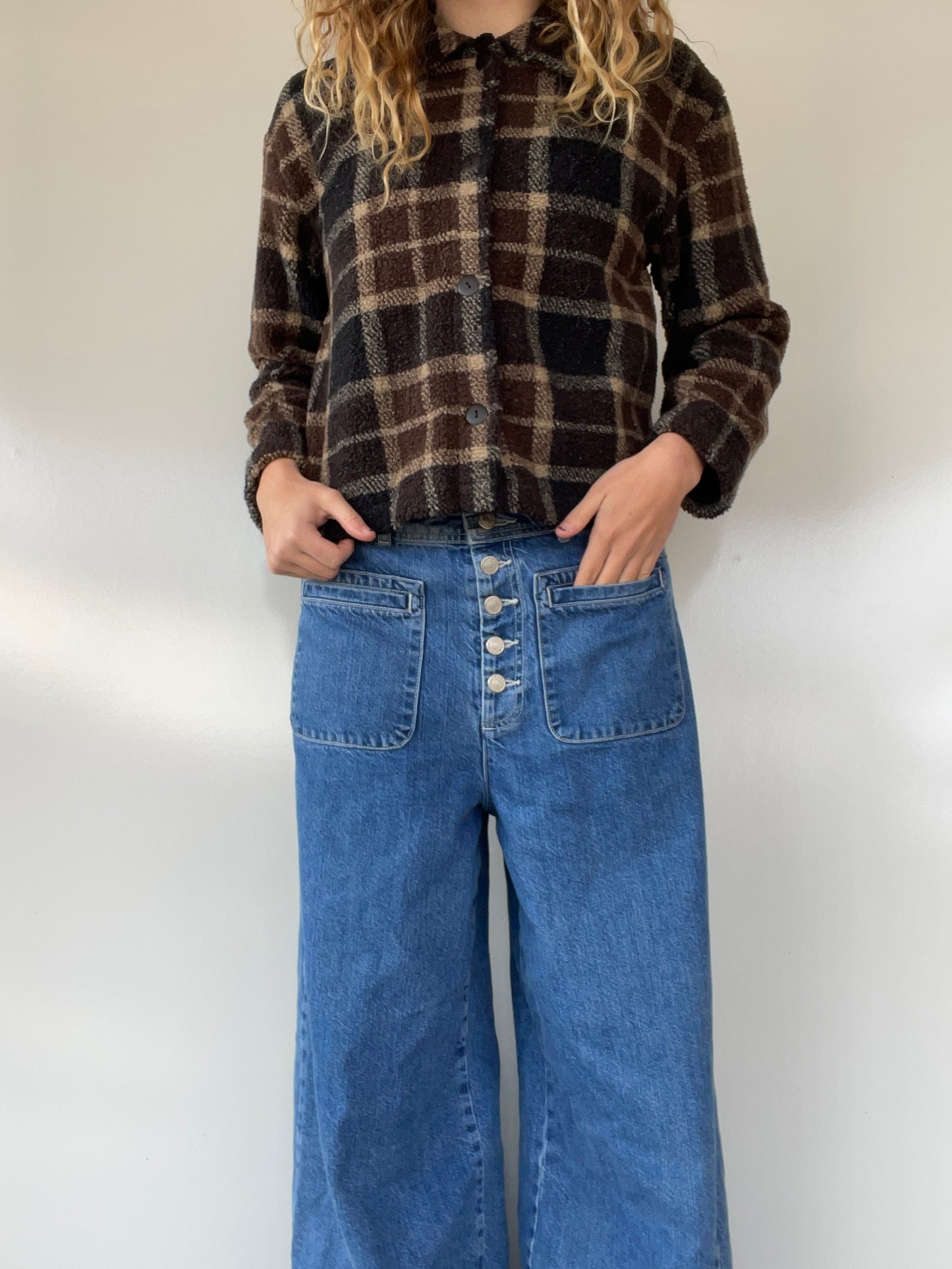 Vintage Plaid Fleece Button Up