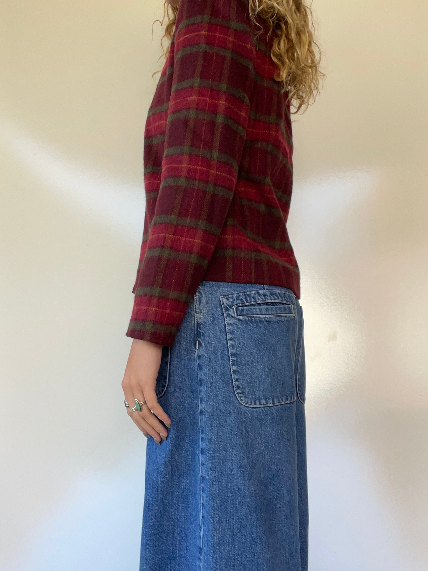 Vintage Plaid Zip Up Jacket