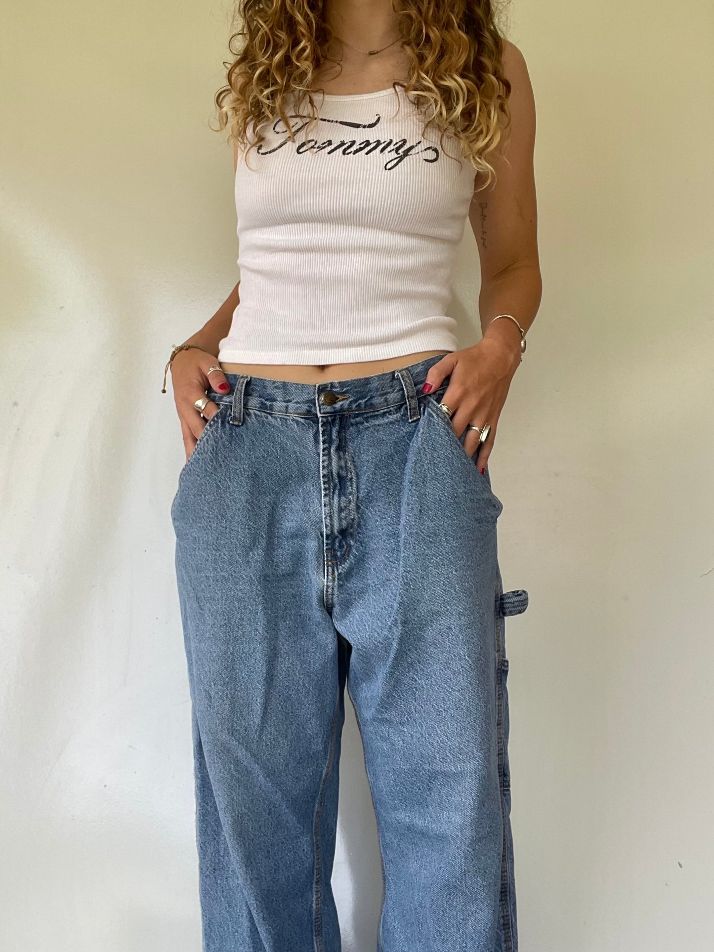 90s Light Wash Cargo Jeans