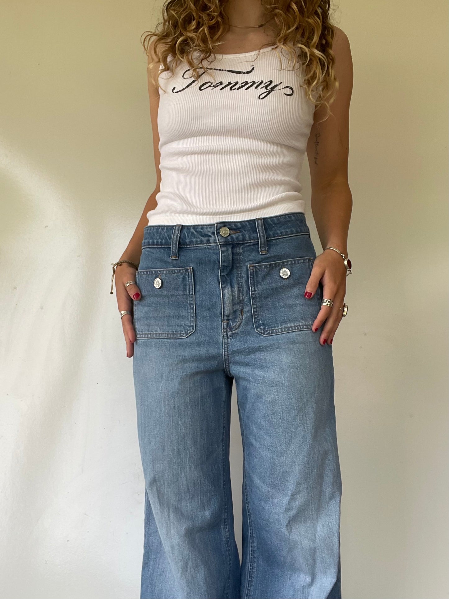 J.Crew Patch Pocket Wide Leg Jeans