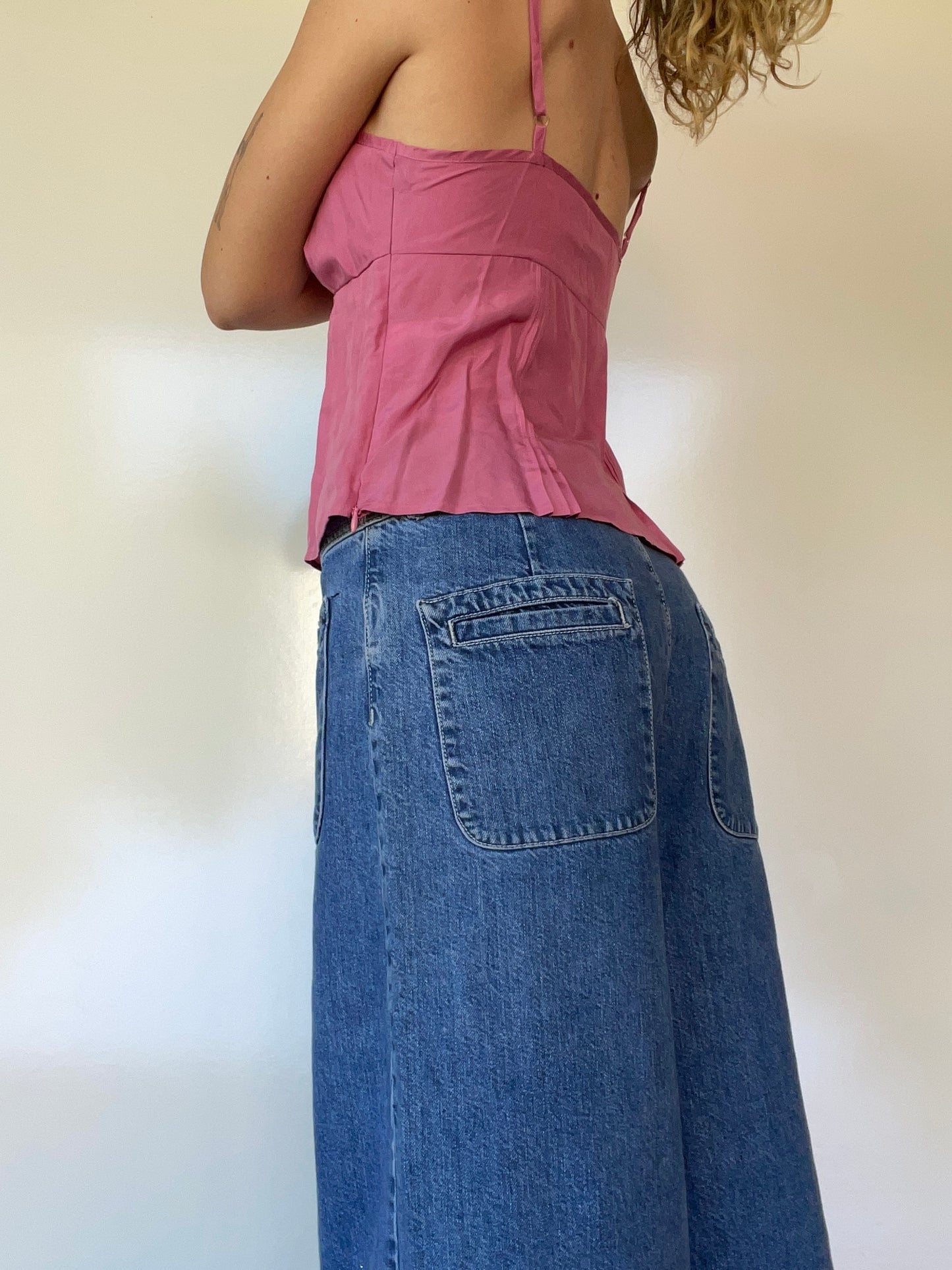 Vintage Route 66 Silk Pink Tank Top