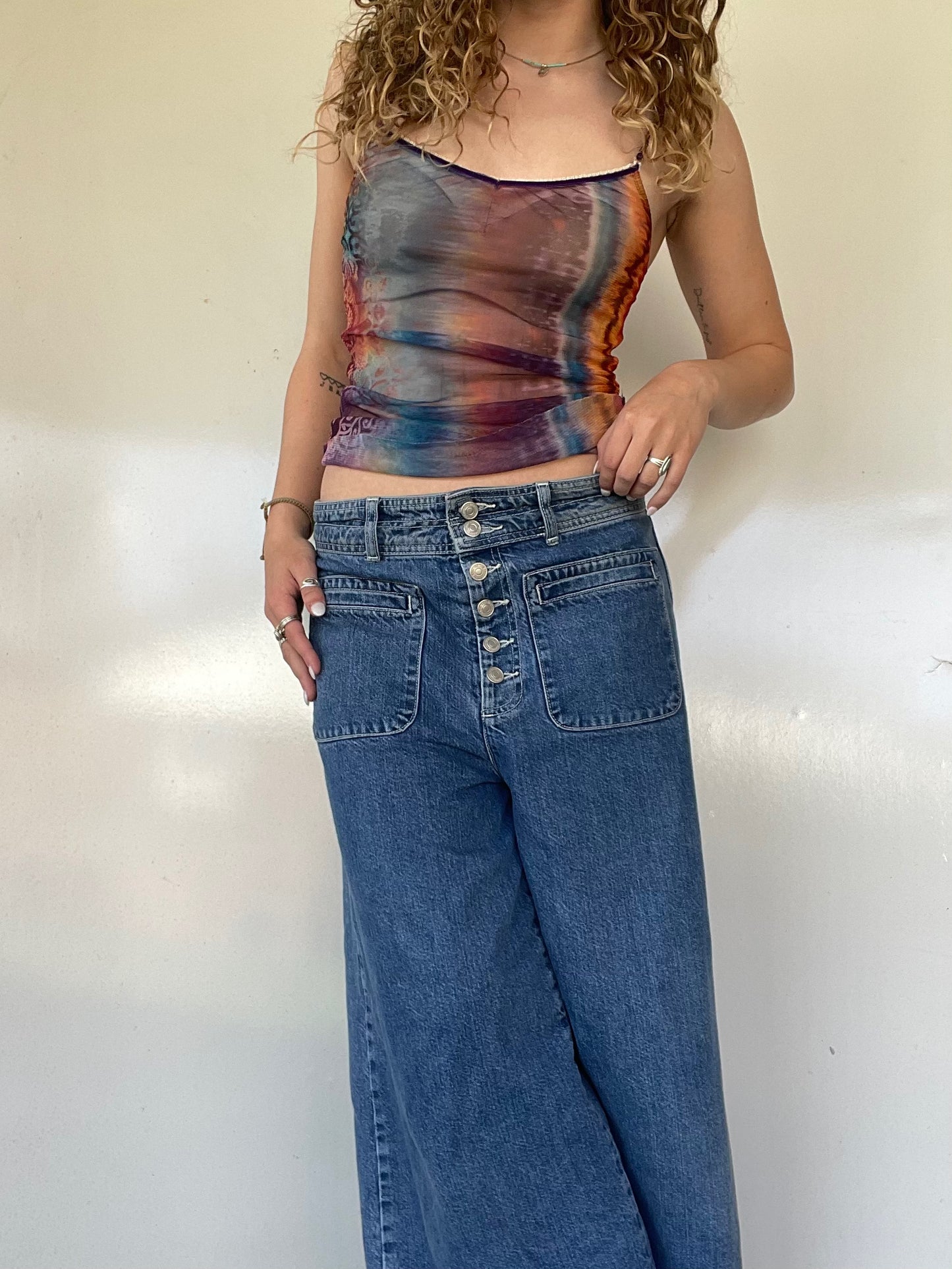 00s Express Rainbow Sheer Mesh Camisole