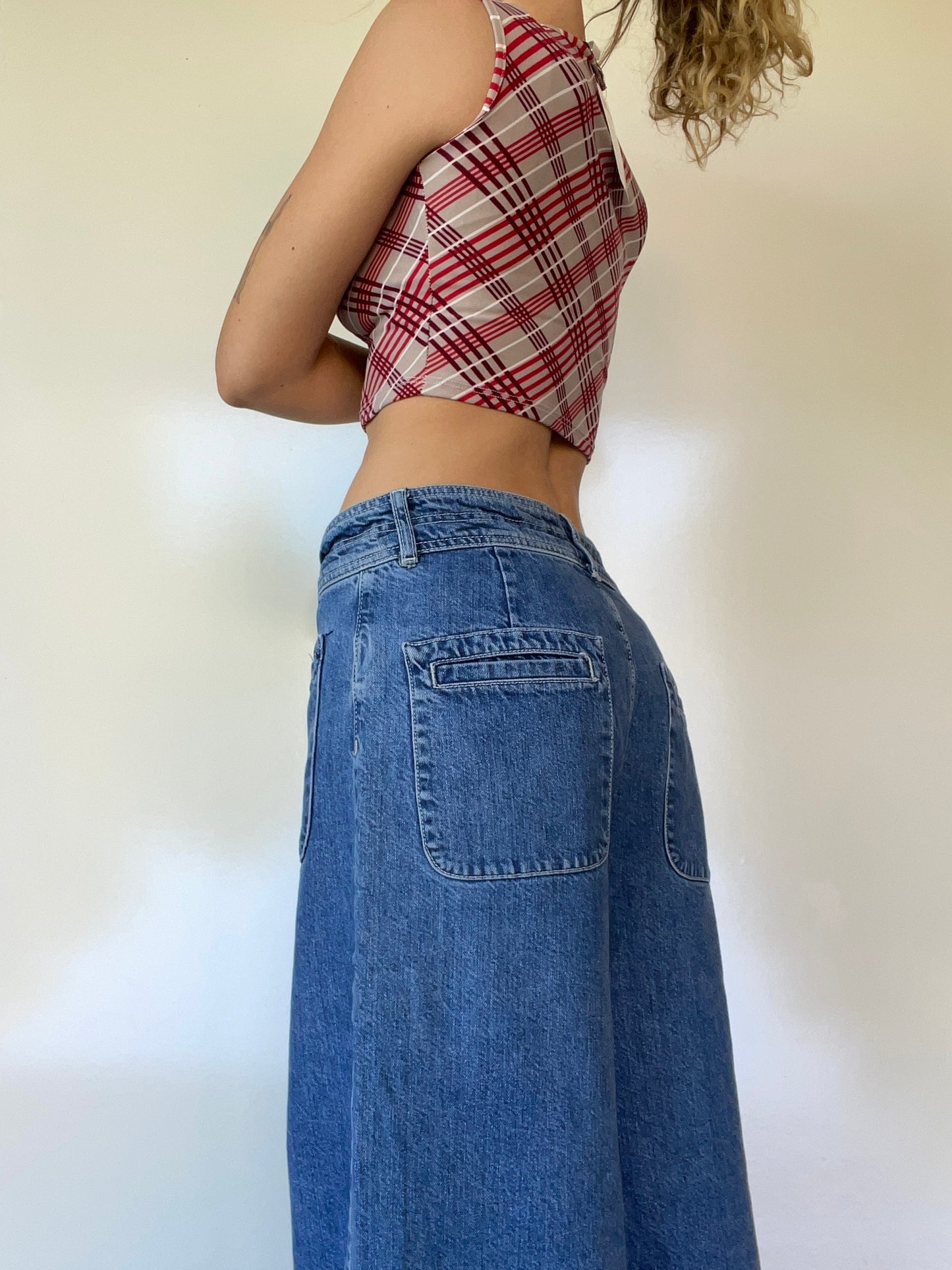 Vintage Plaid/Checkered Crop Top